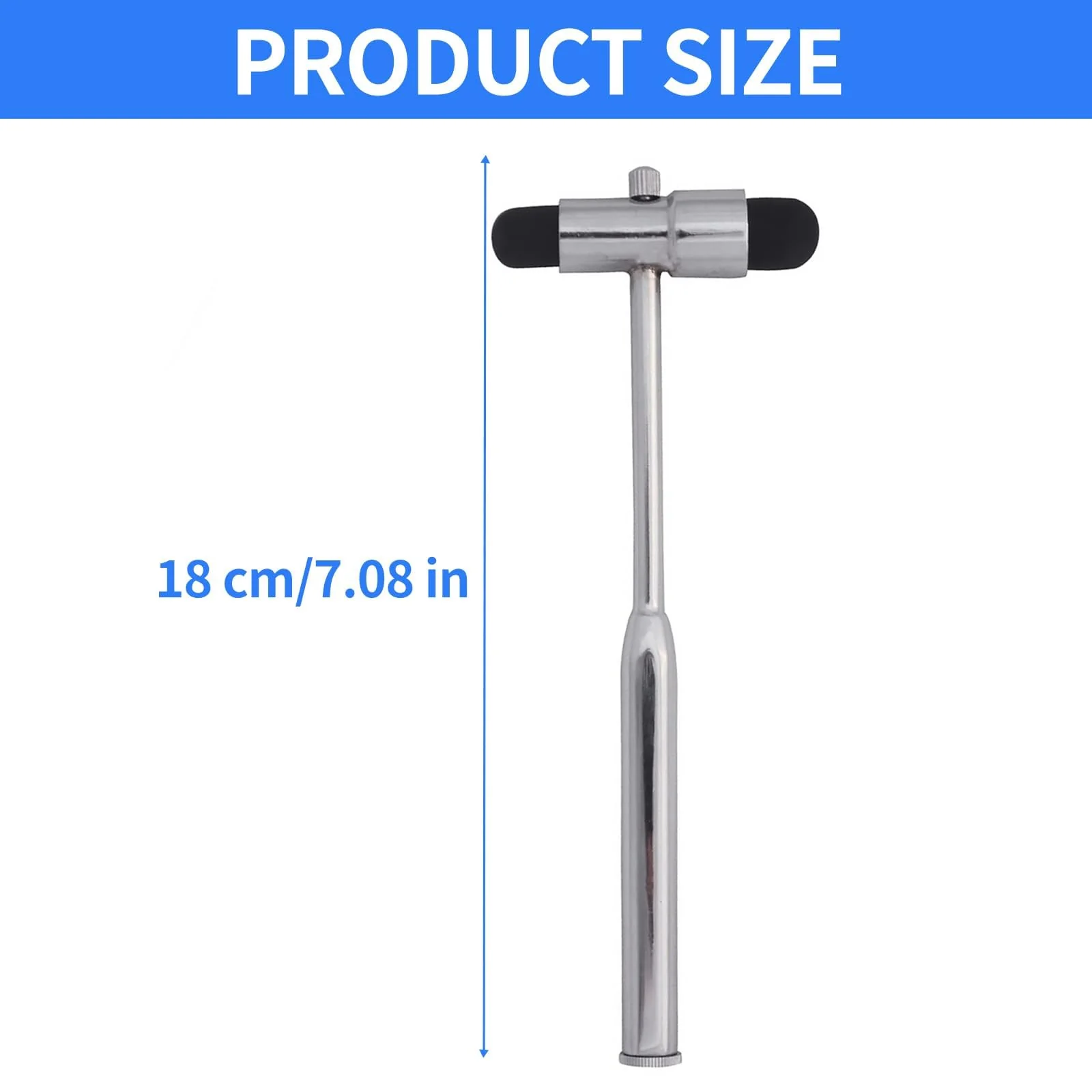 Neurological Reflex Hammer with Built-in Brush and Needle, Reflex Hammer Medicine Made of Plastic with Double Head, Multifunctional Percussion Reflex Hammer, for Reflex Tests - Image 2