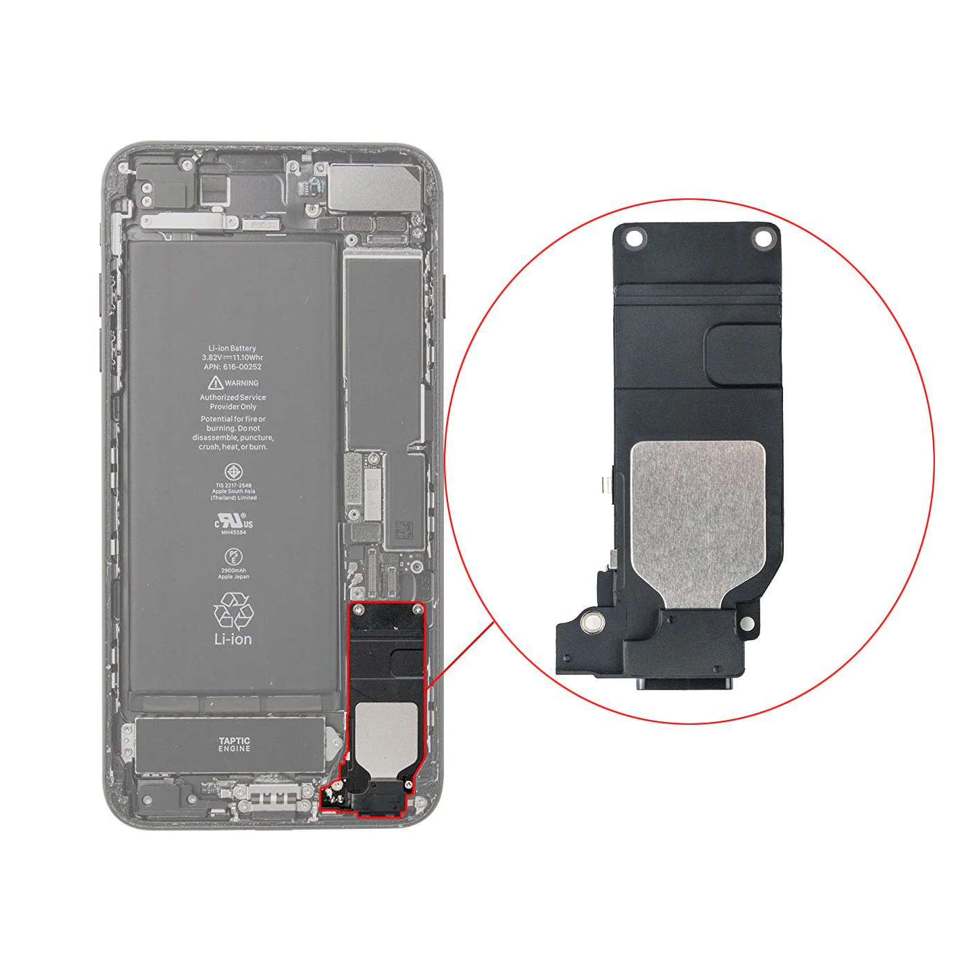 New OEM Buzzer Ringer Loud Speaker Sound Assembly Replacement Part Compatible for iPhone 7 Plus (All Carriers) - Image 6