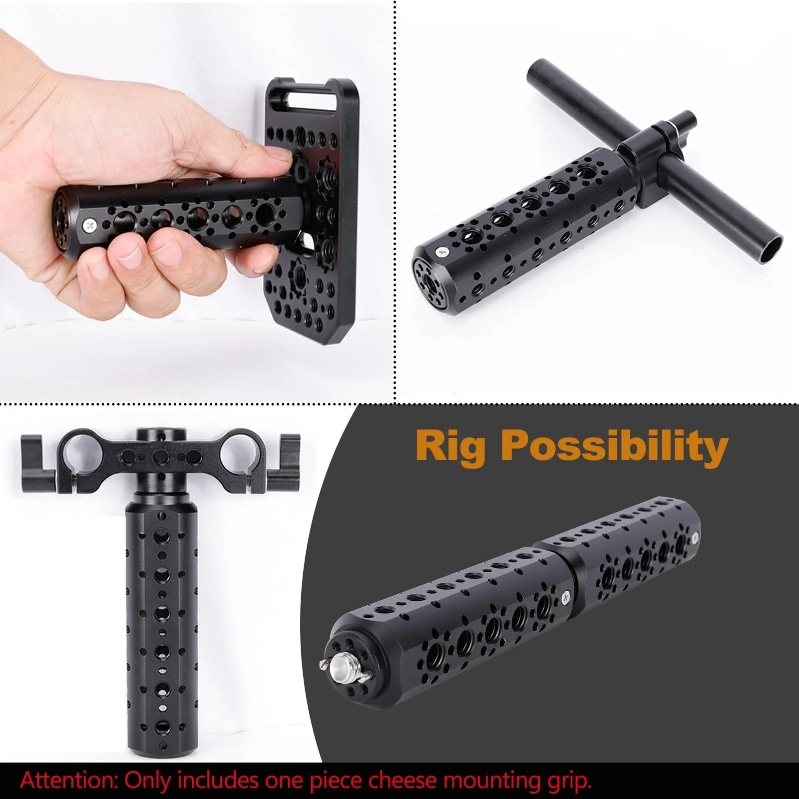 NICEYRIG Cheese Mounting Plate Camera Accessory Extension Handle Grip for ARRI Mount, Steady Video Support Stabilizer Camera Handgrip for DIY Accessories - 600 - Image 5
