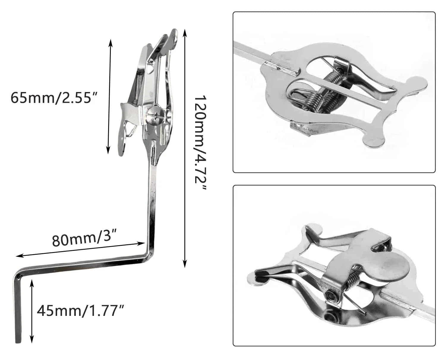 Nickel-Plated Saxophone Marching Lyre Music Sheet Clip for Alto Tenor Saxophone Silver - Image 3
