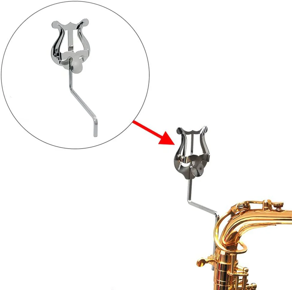 Nickel-Plated Saxophone Marching Lyre Music Sheet Clip for Alto Tenor Saxophone Silver - Image 4