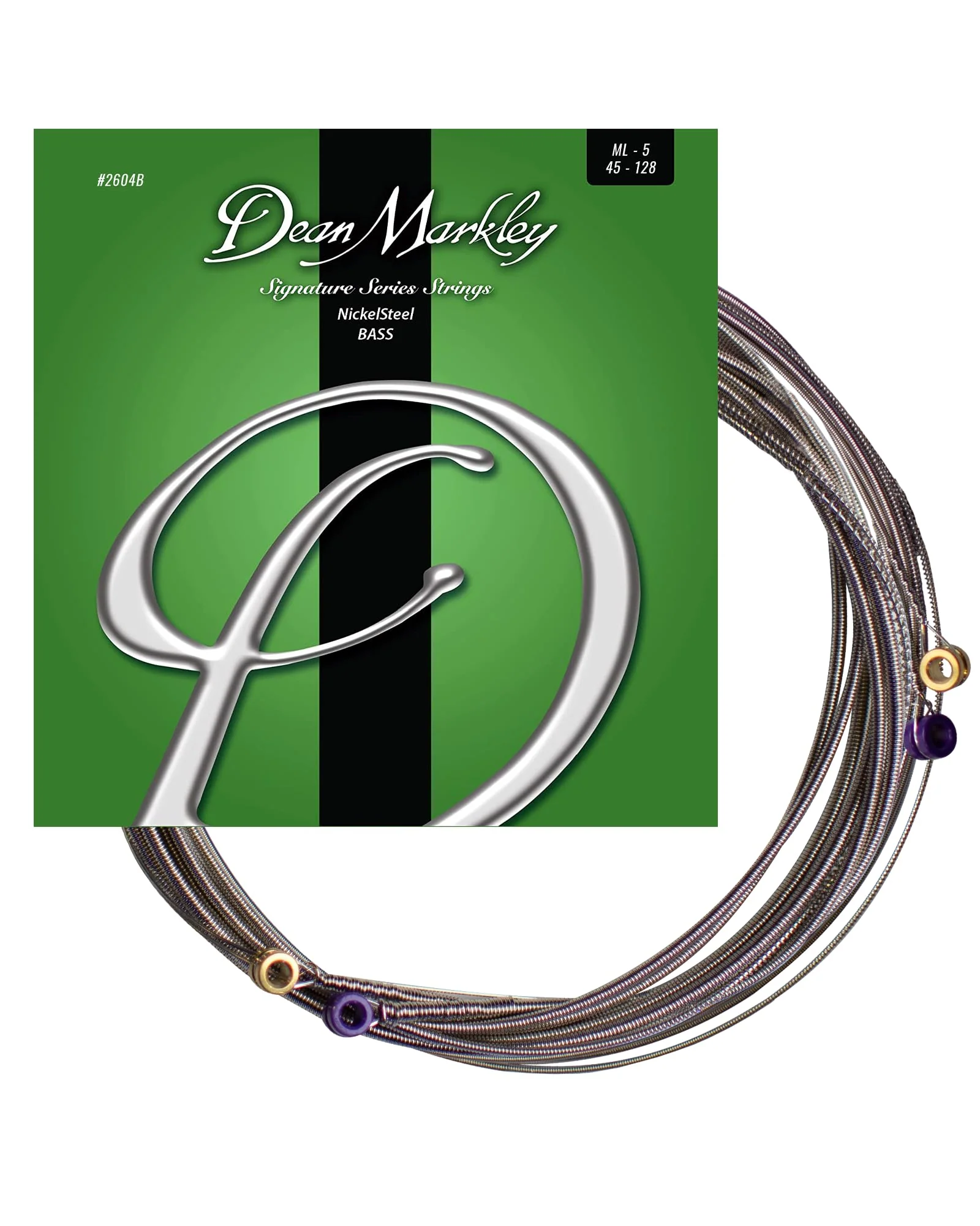 NickelSteel Signature Bass Guitar Strings 5 String Set, Roundwound Electric Bass Strings Medium Light, Incredible Long-Lasting Tone Suited for Rock and Roll, Made in USA, 45-128 Medium LightGauge 5-String 2604B - NickelSteel Bass ML