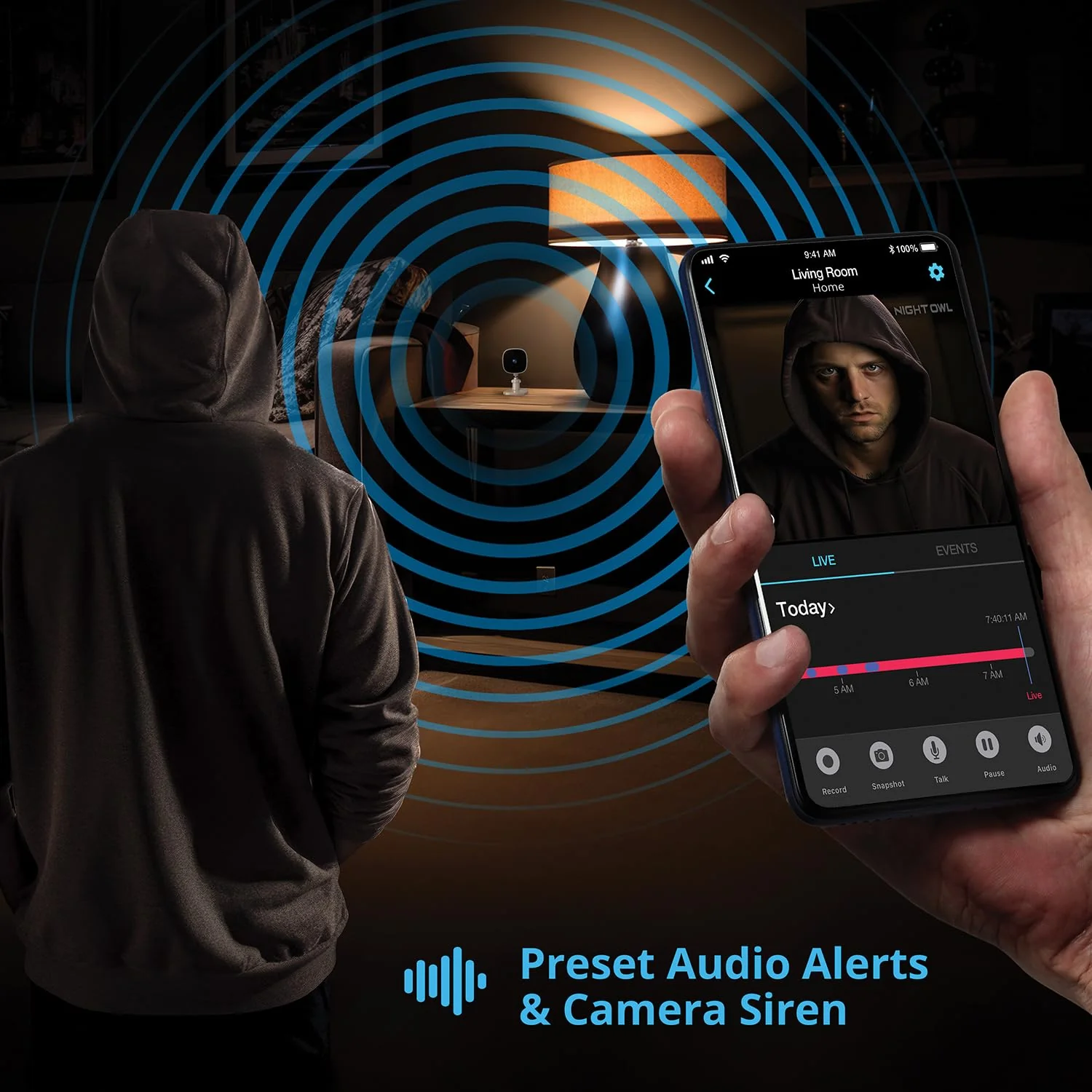 Night Owl Indoor Plug-in Wireless 1080p Deterrence Camera with 2-Way Audio (1 Camera) 1 camera - Image 7