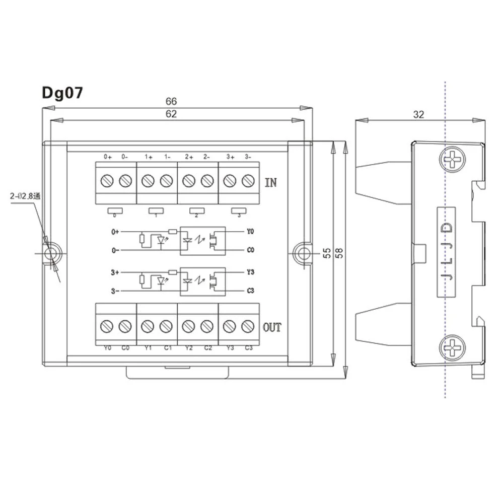 Nikou Level Converter, High Stability 10-28V Logic Level Converter, 4-Channel NPN to PNP Level Conversion with Two Lines DG07 - Image 4