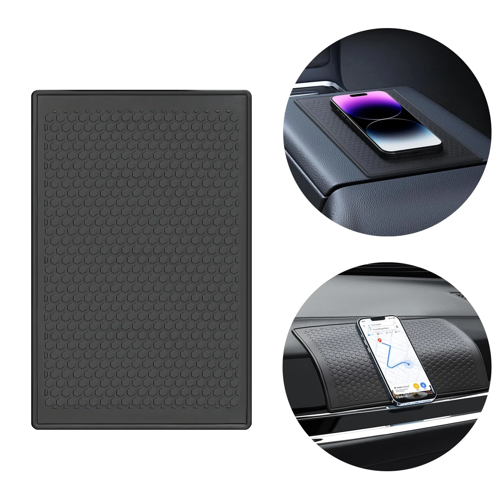 Ninyoon 7.9x5.1 Inch Sticky Pad for Car Dashboard, Sticky Dash Pad Non Slip Phone Pad for Car, Dashboard Mat Car Dash Non Slip Mat Cell Phone Holder, Tailorable Washable and Reusable (3 Pack) 3 Pack - Image 2