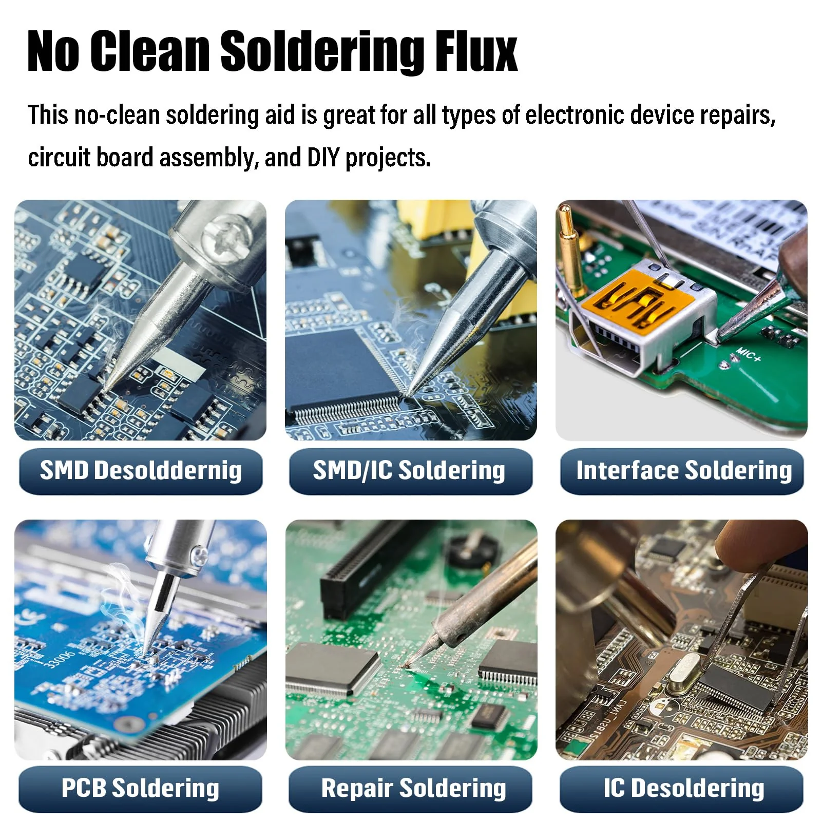 No Clean Soldering Flux 559 10CC 10mL Solder Fluxes Paste Syringe for Electronics 10 Milliliters with Needle Dispensing Tool (Pack of 1Pcs) 559-10CC-1pcs - Image 5