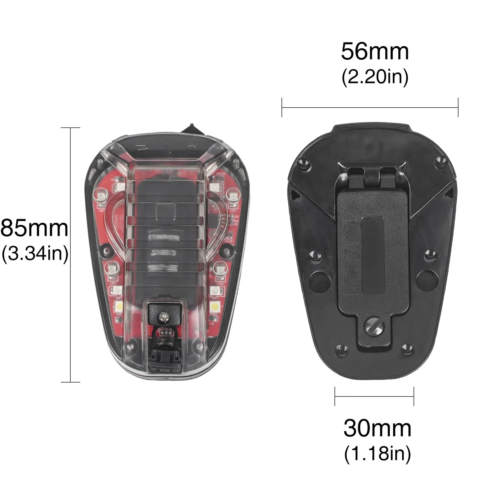 NOBUHIRO Tactical Helmet Signal Light Optional 4 Modes with Visible LED + IR Constant-on/Strobe, Waterproof Ladybird Survival Identification Lamp for Outdoor Sports BK-RED - Image 5
