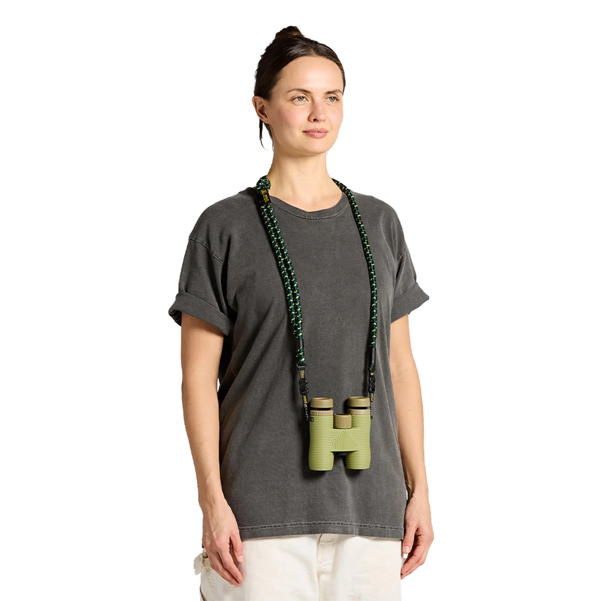 Nocs Provisions NocLoc Approach Neck Strap for Binocular/Camera Carry Accessory for Active Hiking & Sightseeing - Backwoods Green - Image 5