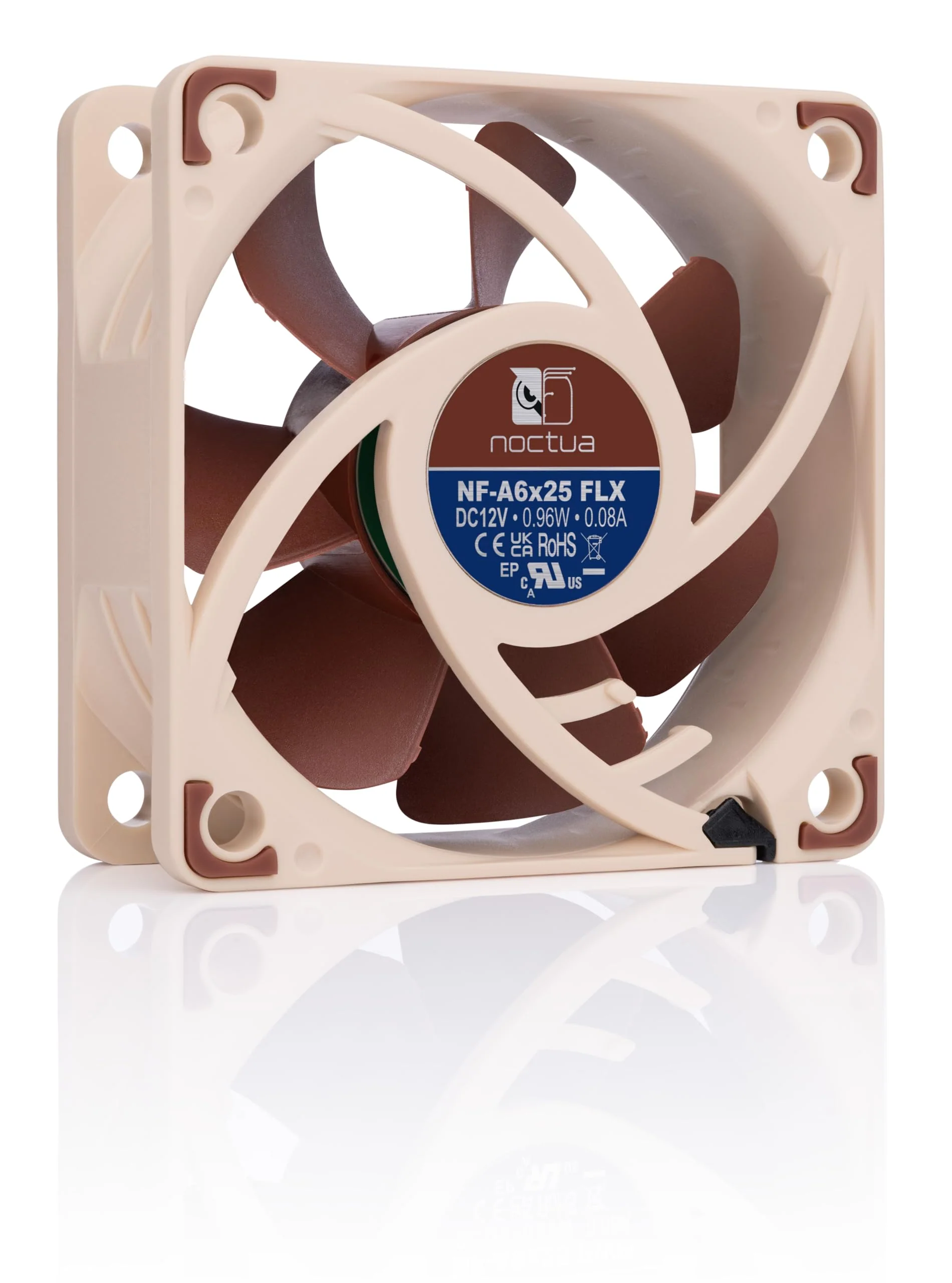 Noctua NF-A6x25 FLX, Premium Quiet Fan, 3-Pin (60mm, Brown) - Image 2