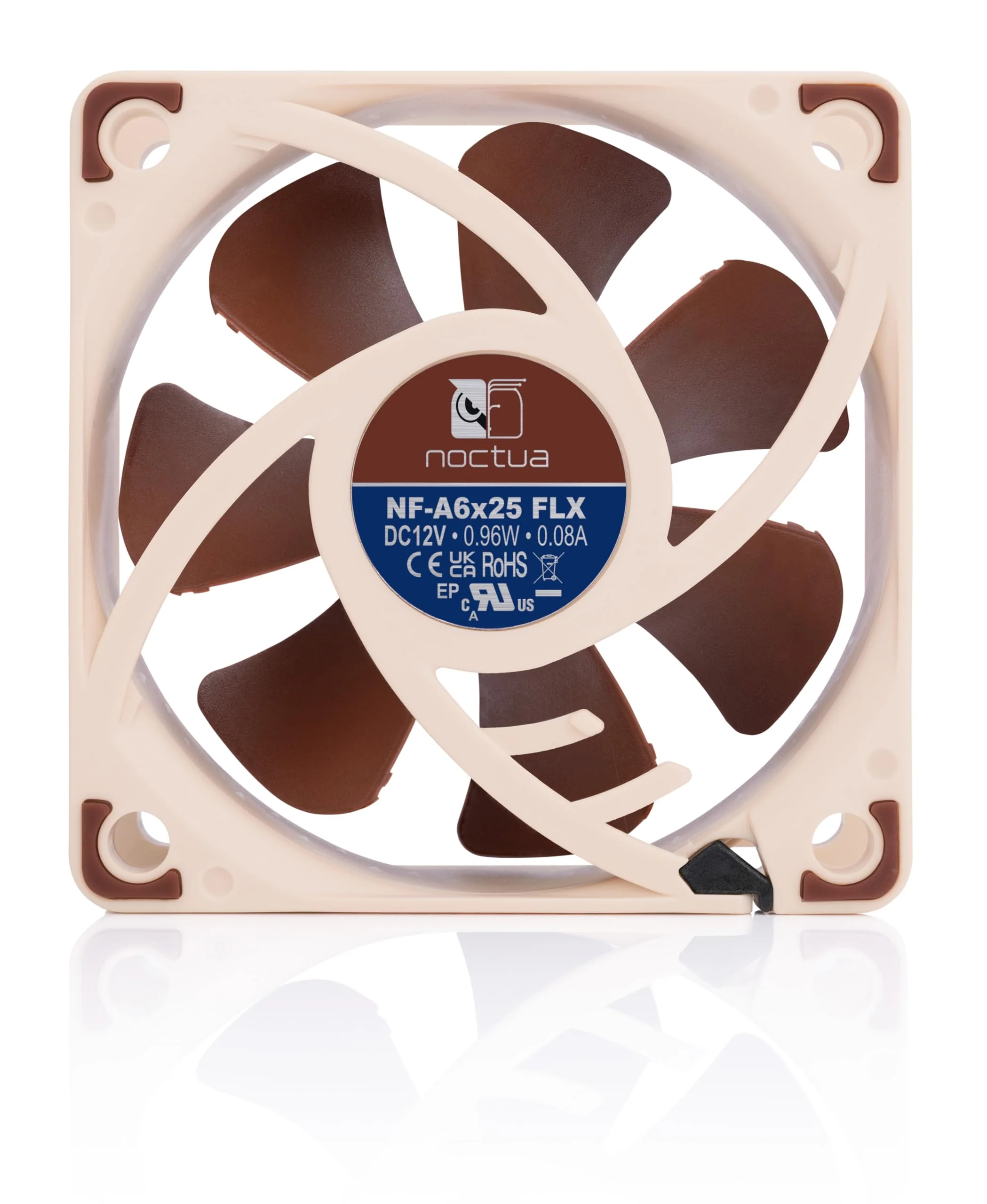 Noctua NF-A6x25 FLX, Premium Quiet Fan, 3-Pin (60mm, Brown) - Image 4