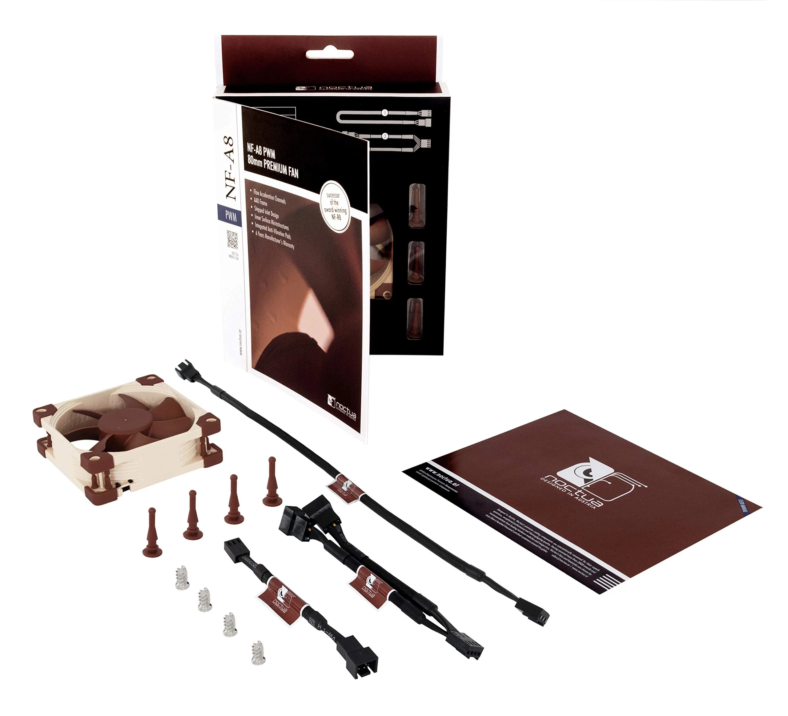 Noctua NF-A8 PWM, Premium Quiet Fan, 4-Pin (80mm, Brown) 80x80x25mm - Image 5