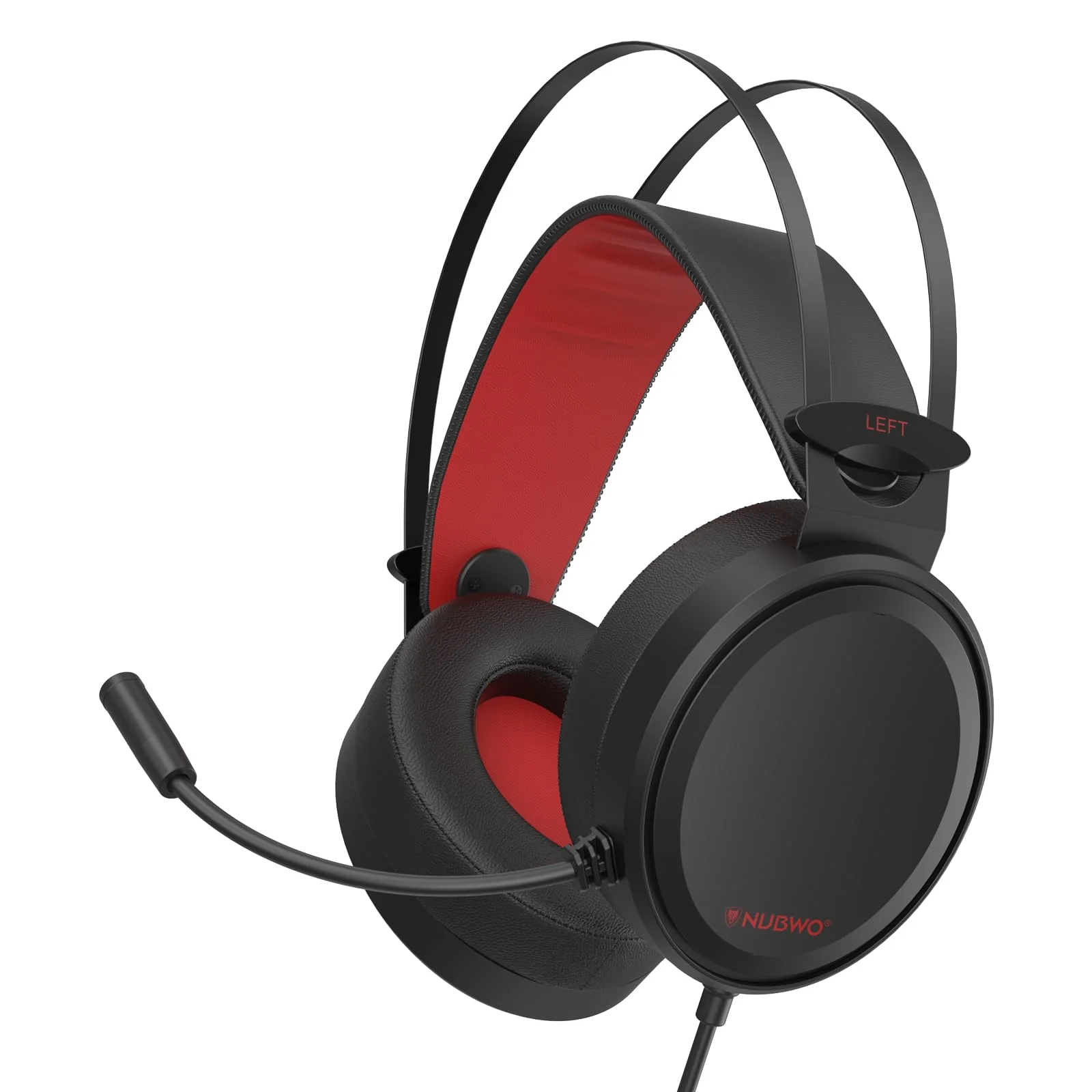 NUBWO Gaming headsets PS4 N7 Stereo Xbox Headset Wired PC Gaming Headphones with Noise Canceling Mic, Over Ear Gaming Headphones for PC/MAC/PS4/PS5/NS/Xbox 1 (Adapter Not Included) -Red Red