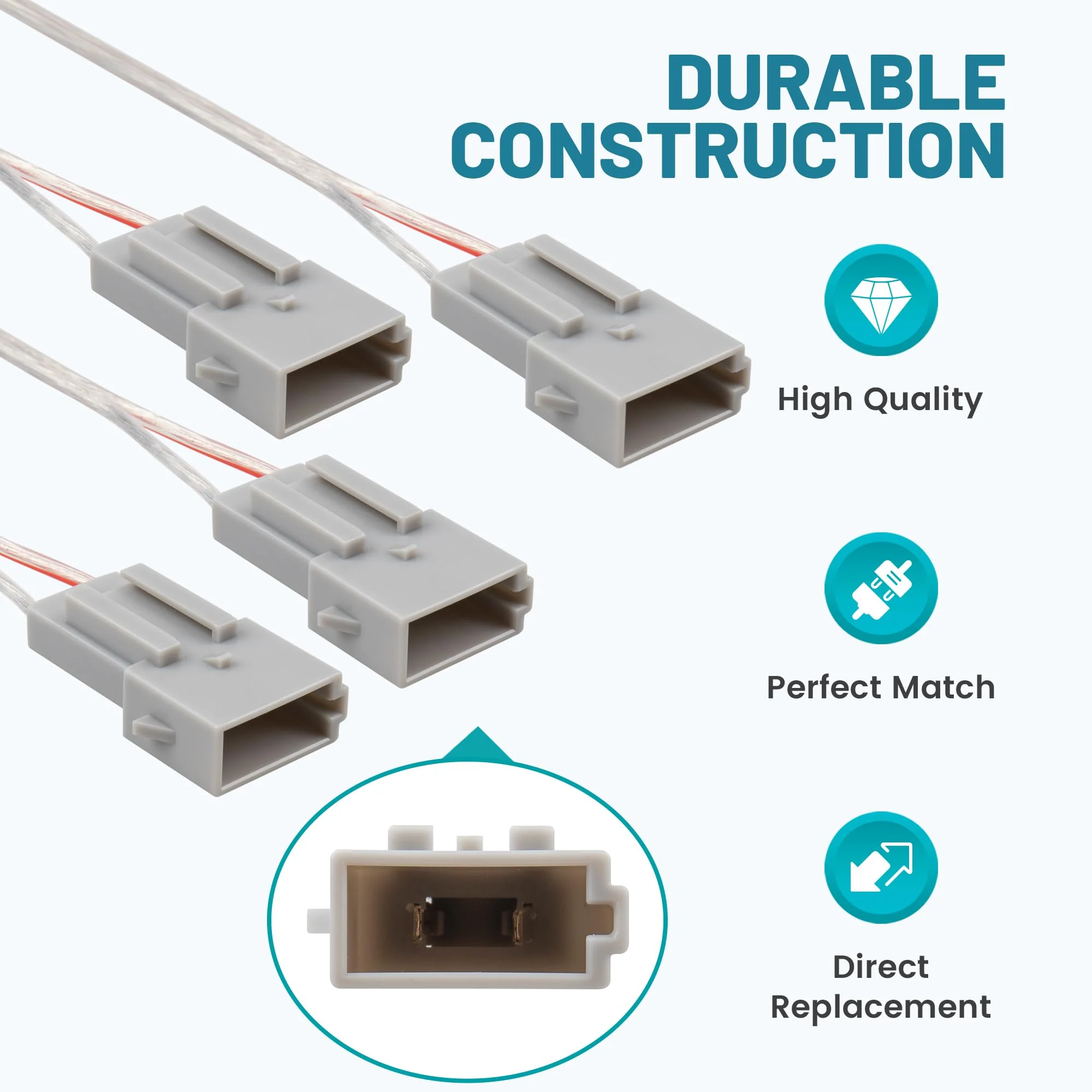 NuIth Aftermarket Door Speaker Wiring Adapter Compatible with 1992-1999 Ford F150/Explorer/Mustang/Lincoln Town Car/Mazda Miata/Mercury Cougar 4 PCS Speaker Wire Harness Adapter Connector Plug - Image 6