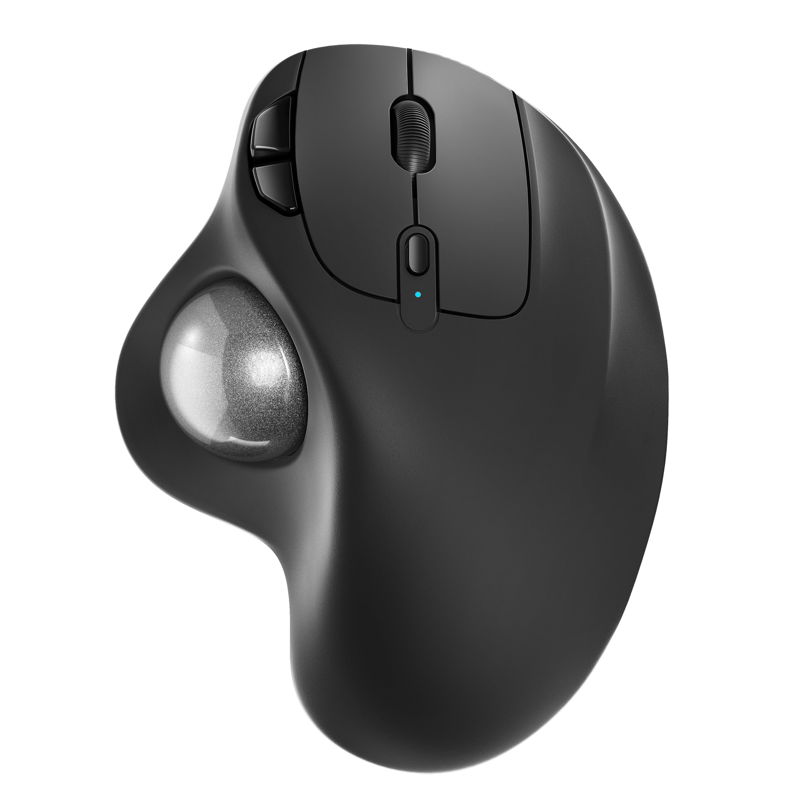 Nulea M501 Wireless Trackball Mouse, Rechargeable Ergonomic, Easy Thumb Control, Precise & Smooth Tracking, 3 Device Connection (Bluetooth or USB Receiver), Compatible for PC, Laptop, Mac, Windows. G-Silver