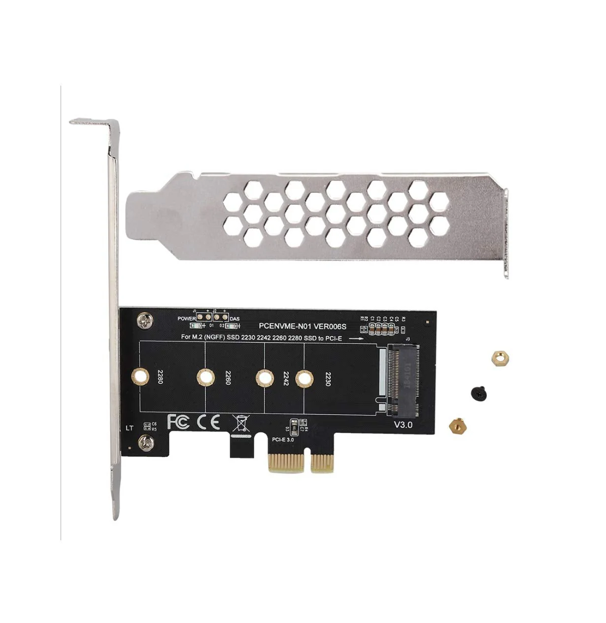 NVME M.2 SSD M-Key to PCI-e 3.0 x1 Host Controller Expansion Card,Supports M2 NGFF PCI-e 3.0, 2.0 or 1.0, NVME or AHC 2280, 2260, 2242, 2230 Solid State Drives with Low Profile BRAC PCLE-KEY M Adapter - Image 4