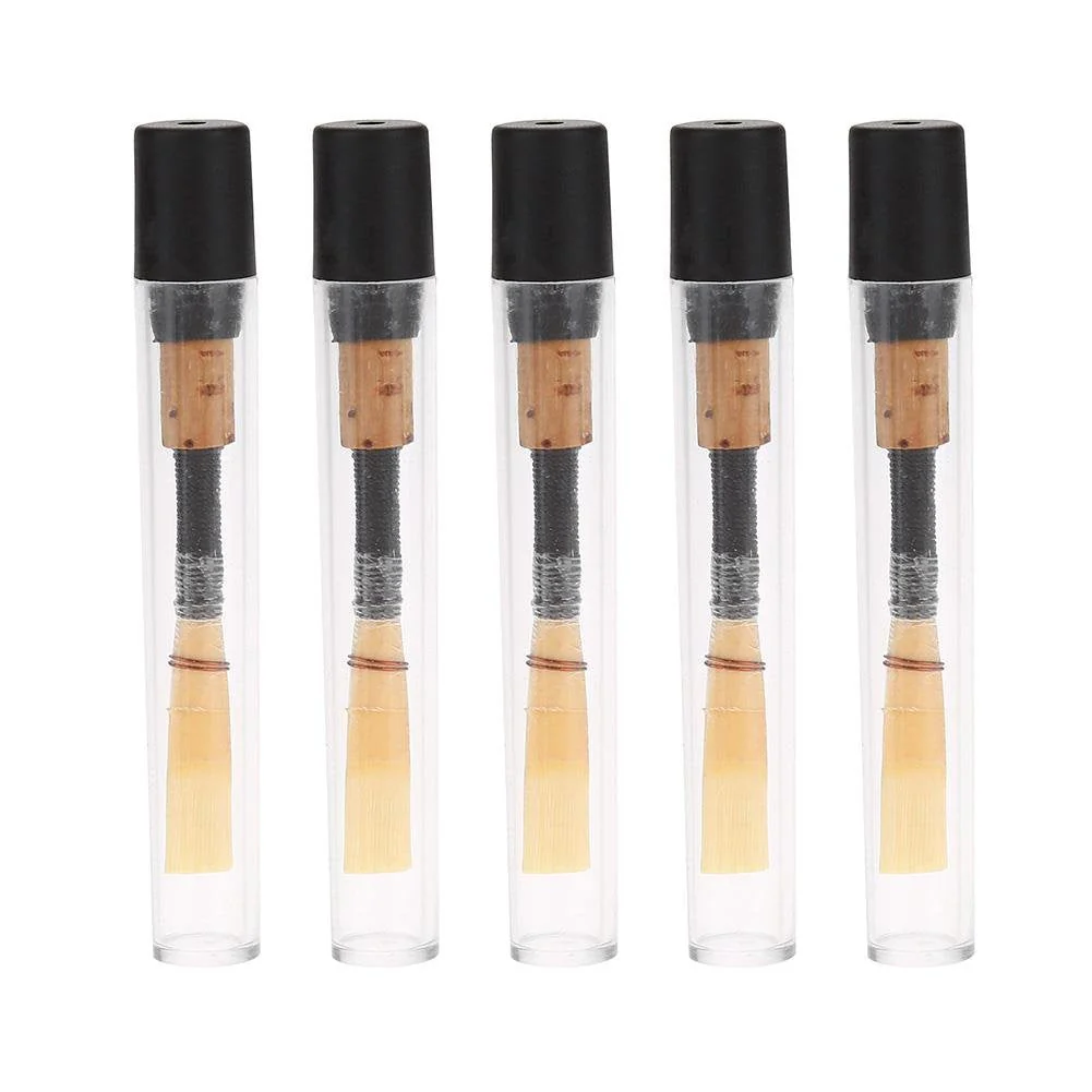 Oboe Medium Hard Oboe Reeds Handmade Oboe Cork Wind Instrument Parts with Storage Sleeves(5pcs) 5pcs