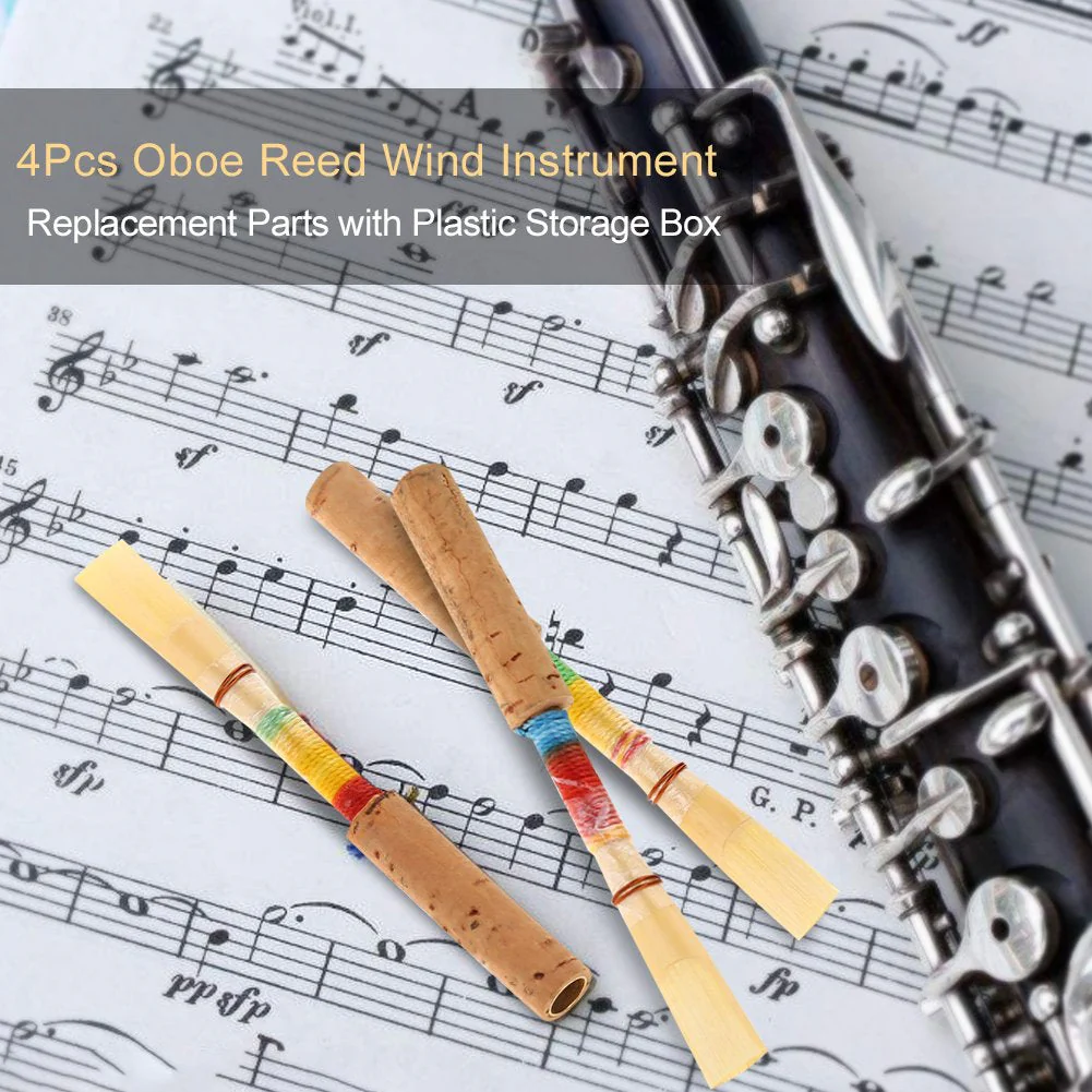 Oboe Reeds Beginner,Oboe Reeds Medium Soft,Medium Soft Oboe Reeds,Oboe Reeds with Plastic Storage Box,4Pcs Medium Soft Oboe Reed Wind Instrument Replacement Parts Oboe Reeds Case Medium - Image 3