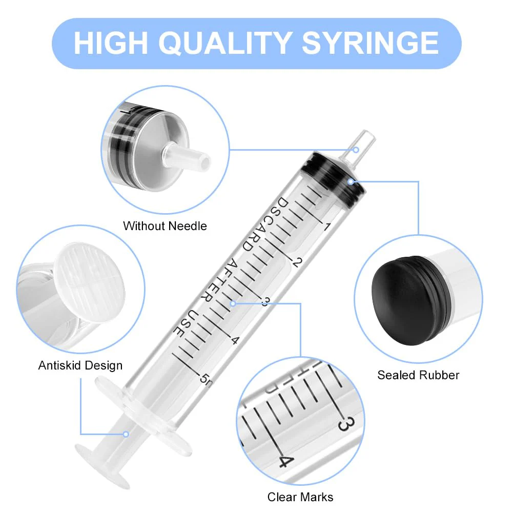 OFFCUP Syringe Set with Blunt Needle, 10 Pieces Syringe 5 ml and Cannula, Plastic Tube Disposable Syringes Plastic Syringe for Liquids, Hobby, Model Making and DIY 10 pieces, 5 ml - Image 3