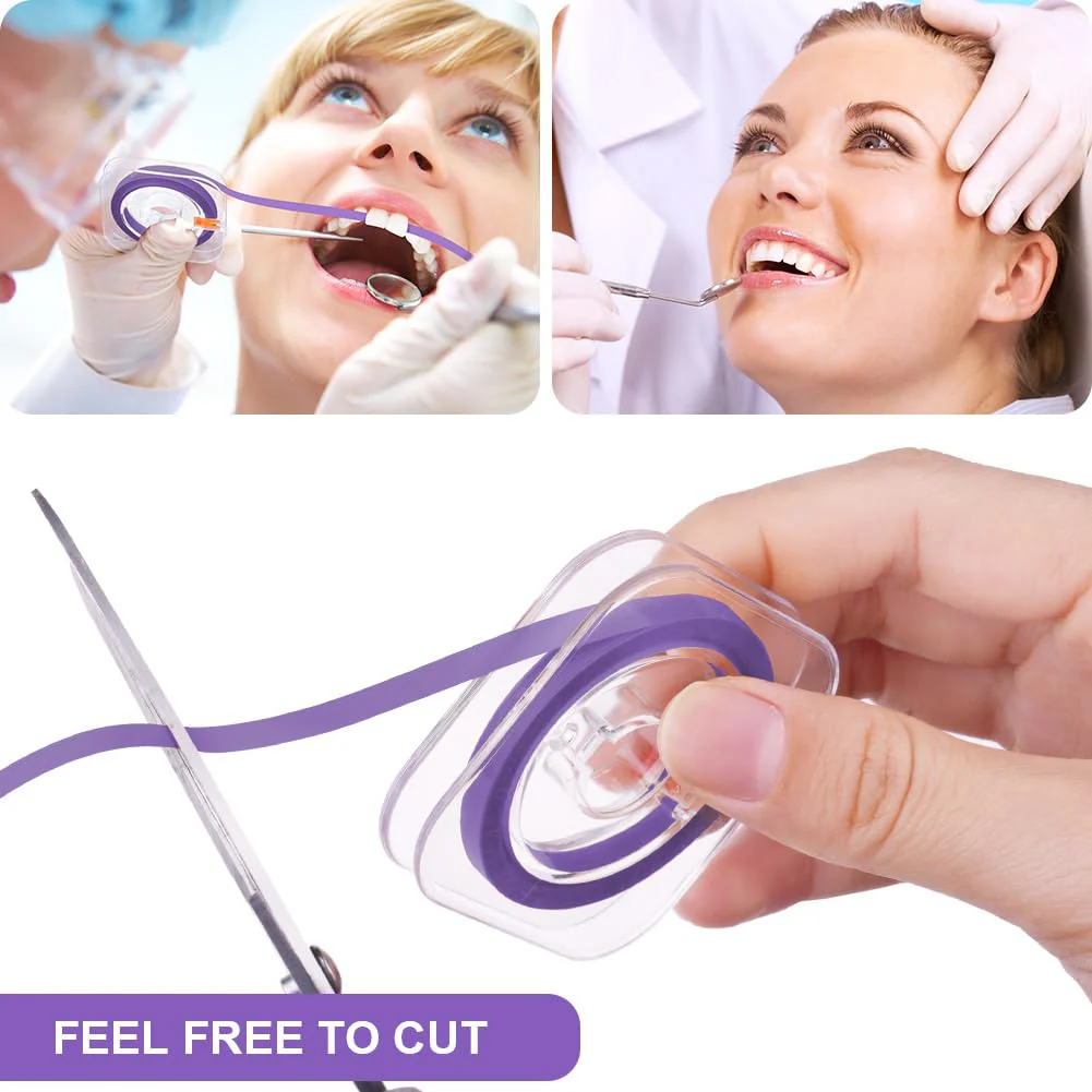 OFFCUP Tooth Sandpaper, Dental Sanding Strips Ultra-Fine 50μm Grit Size Interdental Sanding Tools, Dental Polishing Strips Portable Tooth Sandpaper for Polishing Teeth (6 m x 4 mm, Purple) 50μm Purple - Image 6