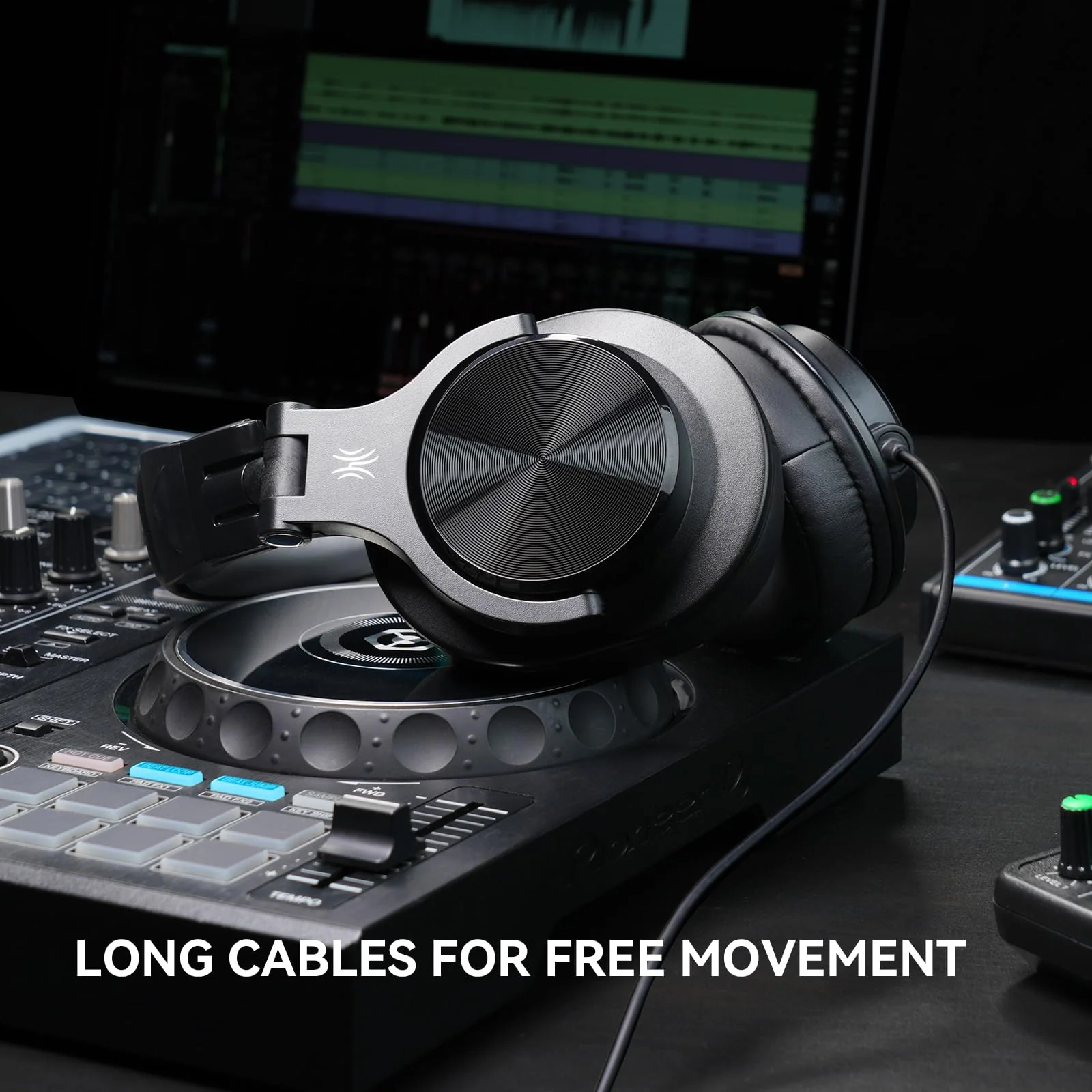 OneOdio A71D Wired Over-Ear Headphones, Studio Monitor Headsets, Hi-Res DJ Stereo Headphone with Foldable Design, 3.5/6.35MM Plug for AMP Recording Podcast Mixing PC Guitar - Black - Image 5
