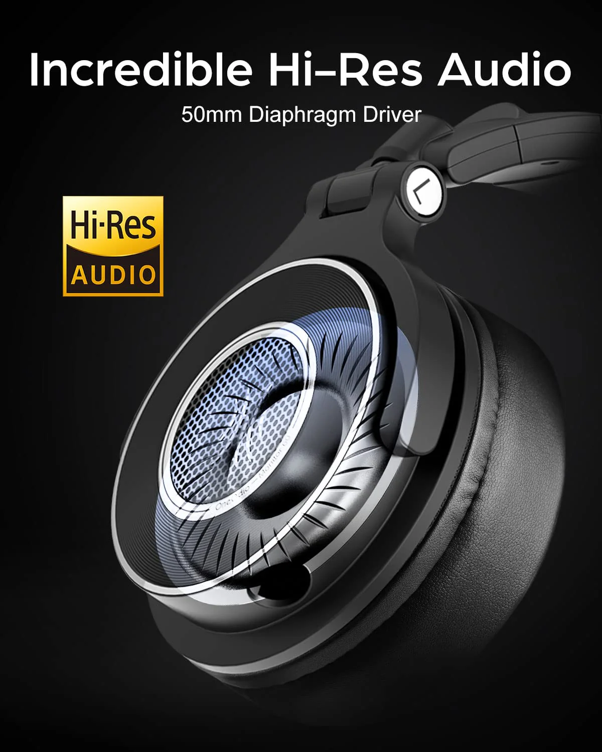 OneOdio Monitor 60 Professional Studio Headphones - Recording Wired Over Ear Headphones, Hi-Res Audio, Soft Comfortable Earmuffs, 6.35mm Adapter for Tracking Mixing DJ Mastering Broadcast-Black Black - Image 3