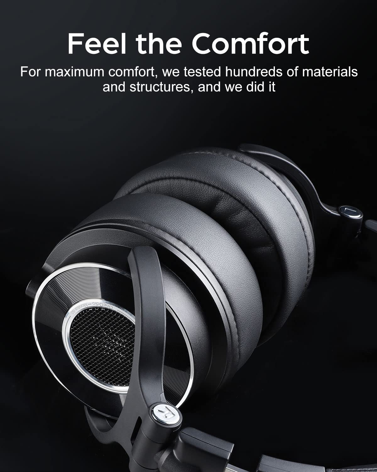 OneOdio Monitor 60 Professional Studio Headphones - Recording Wired Over Ear Headphones, Hi-Res Audio, Soft Comfortable Earmuffs, 6.35mm Adapter for Tracking Mixing DJ Mastering Broadcast-Black Black - Image 5
