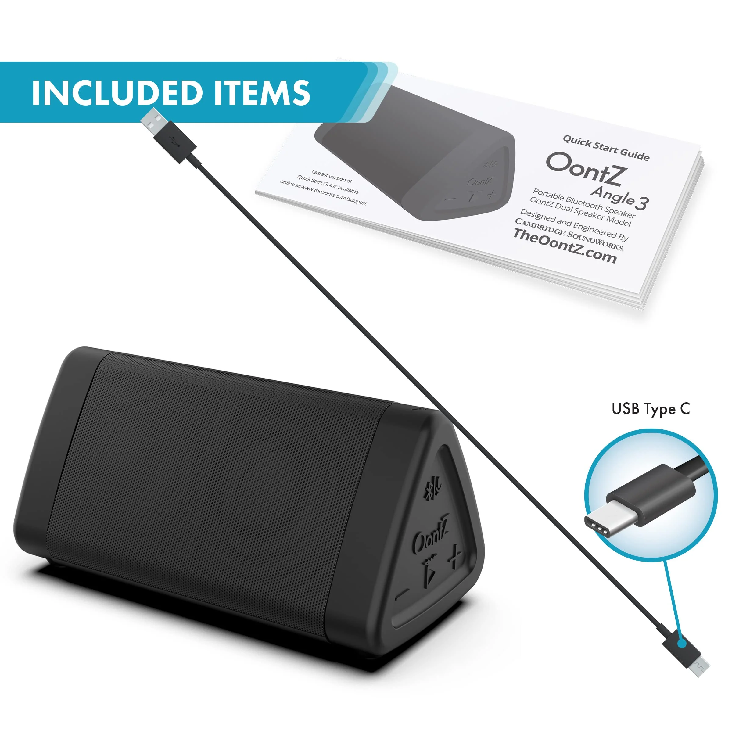 OontZ Angle 3 Bluetooth Portable Speaker, Louder Volume, Crystal Clear Stereo Sound, Rich Bass, 100 Foot Wireless Range, Microphone, IPX5, Bluetooth Speakers (Black) Black - Image 9