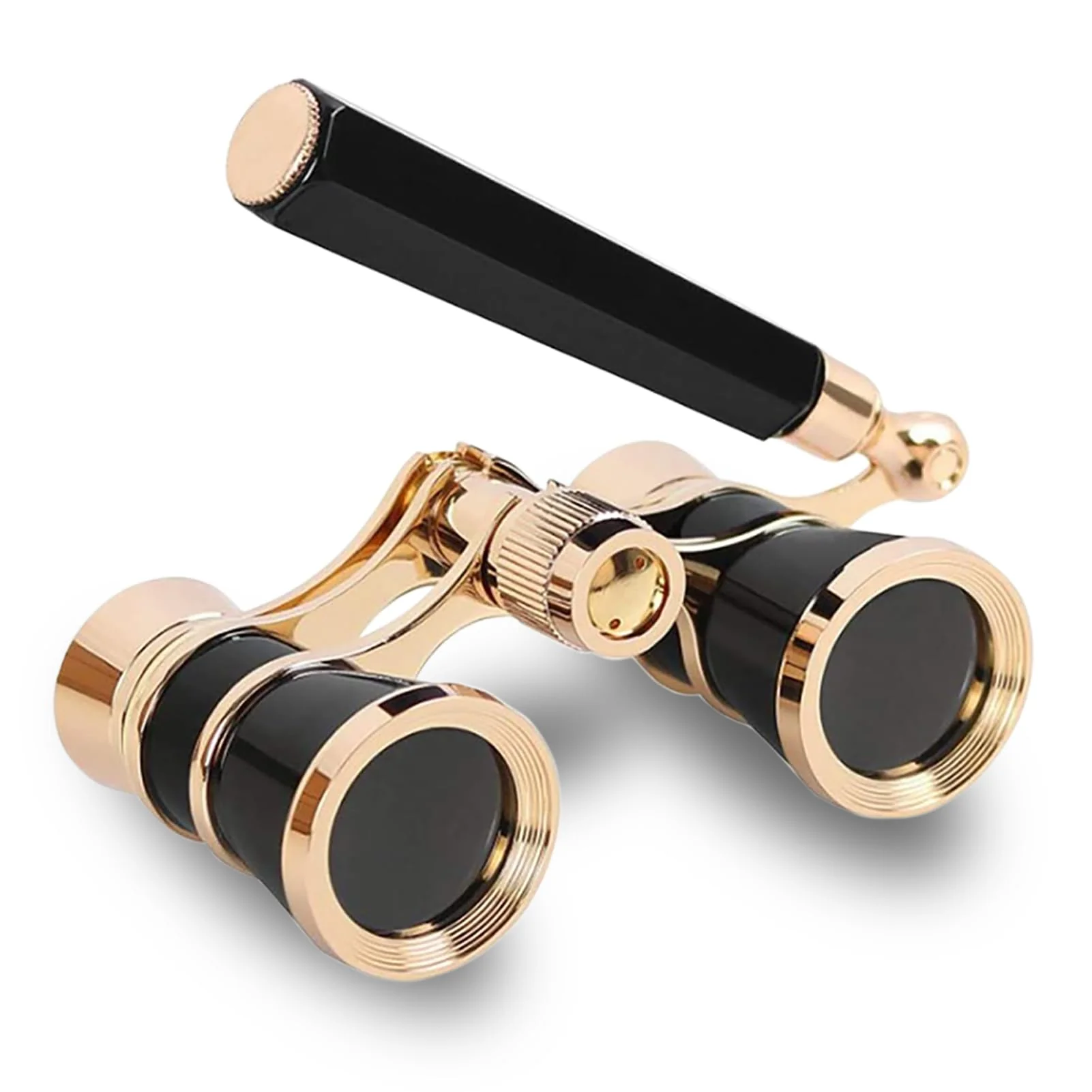 Opera Glasses,3X25 Theater Binoculars with Foldable and Extendable Handle,Mini Binocular Compact Lightweight,Portable Theater Glasses for Adults Kids Women in Musical Concert Black with Handle