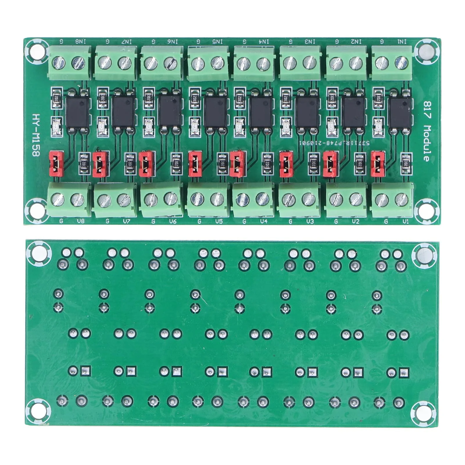Optocoupler Insulation Board 3.6-30V Optocoupler Isolation Module 8 Channel Signal Converter PCB Material High Level Output - Image 5