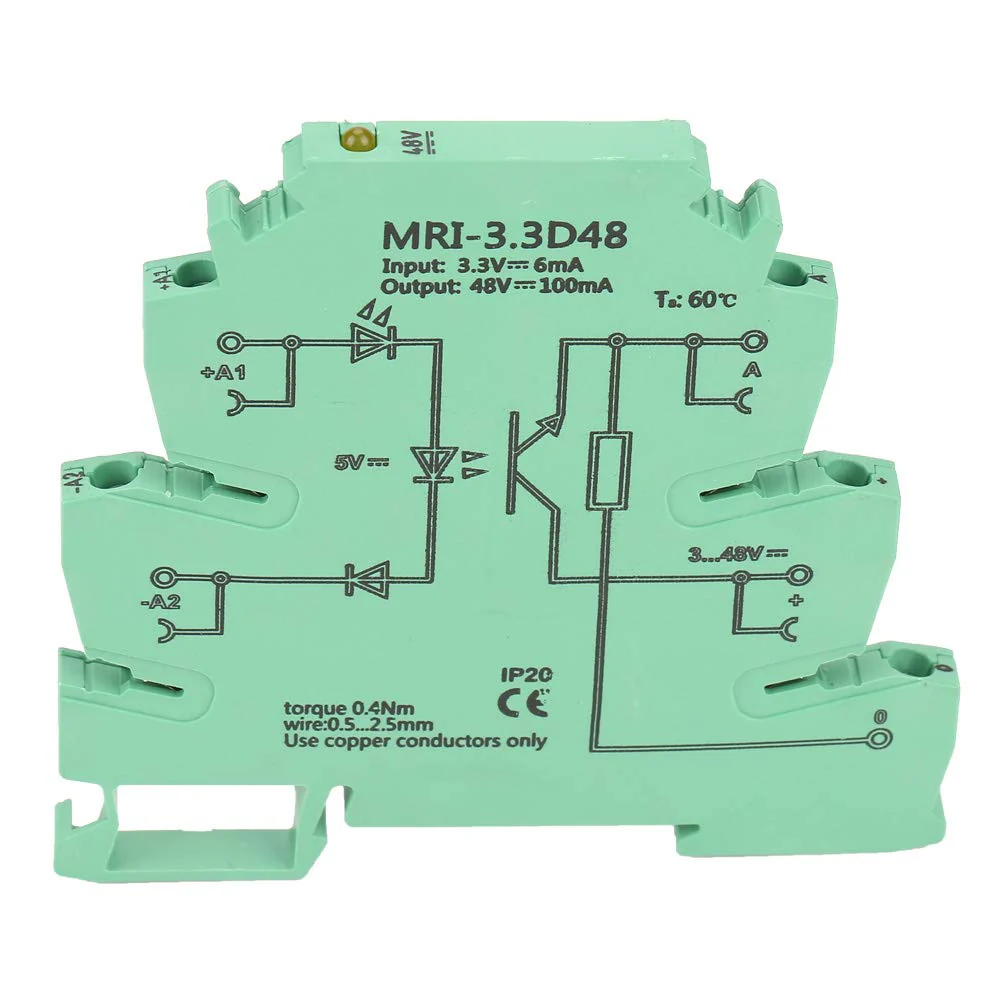 Optocoupler, PLC Relay, MRI-3.3D48 DC Separates Photoelectric Coupler Separating PLC Relay Module Input 3.3VDC Output 3-48VDC - Image 3