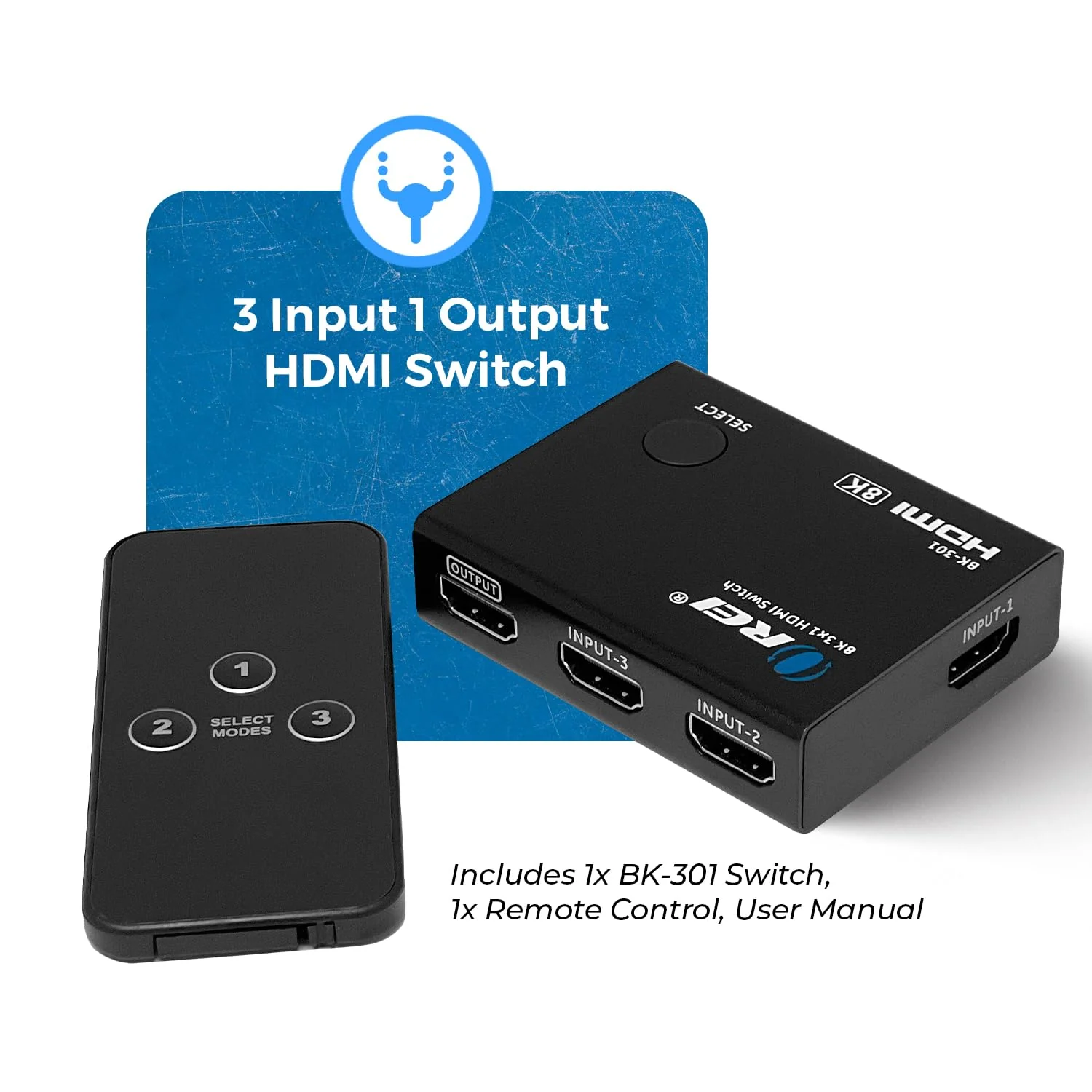 OREI 8K HDMI Switch 3 in 1 Out β HDMI 2.1 Switch with Remote β 48Gbps 8K@60Hz 4K@120Hz 4K@165Hz β HDCP 2.3 β hdmi Switch 4k 120hz for PS5 Xbox PC TV 3x1 8K HDMI Switch - Image 2