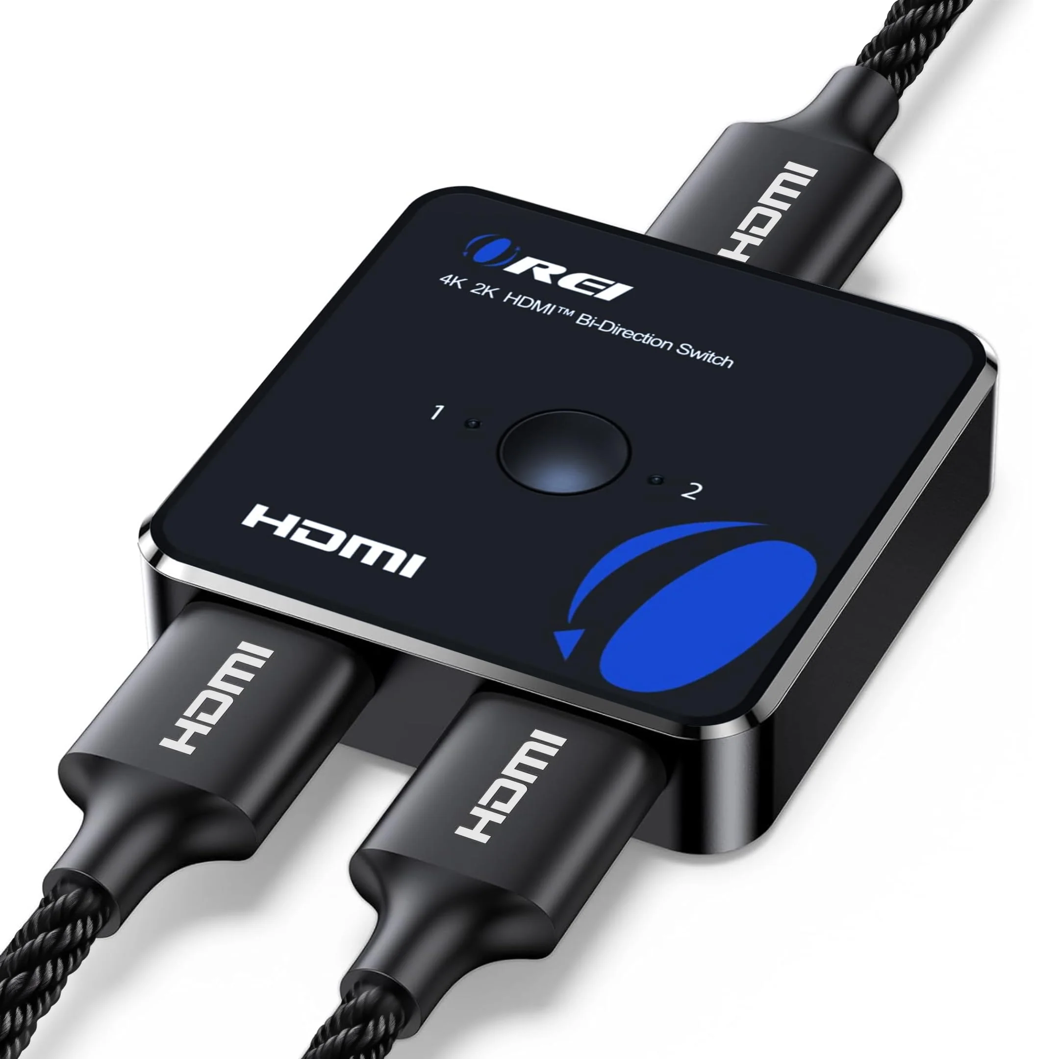 OREI HDMI Switch 4K HDMI Splitter - 2x1 Bi Directional - 4:4:4 8-bit - HDMI 2.0, HDCP 2.2, 18 Gbps, 4K @ 60Hz HDMI UltaHD High Resolution Switch Between 2 Inputs or Toggle Displays (UHDS-212) 2x1 Bi-Directional Splitter