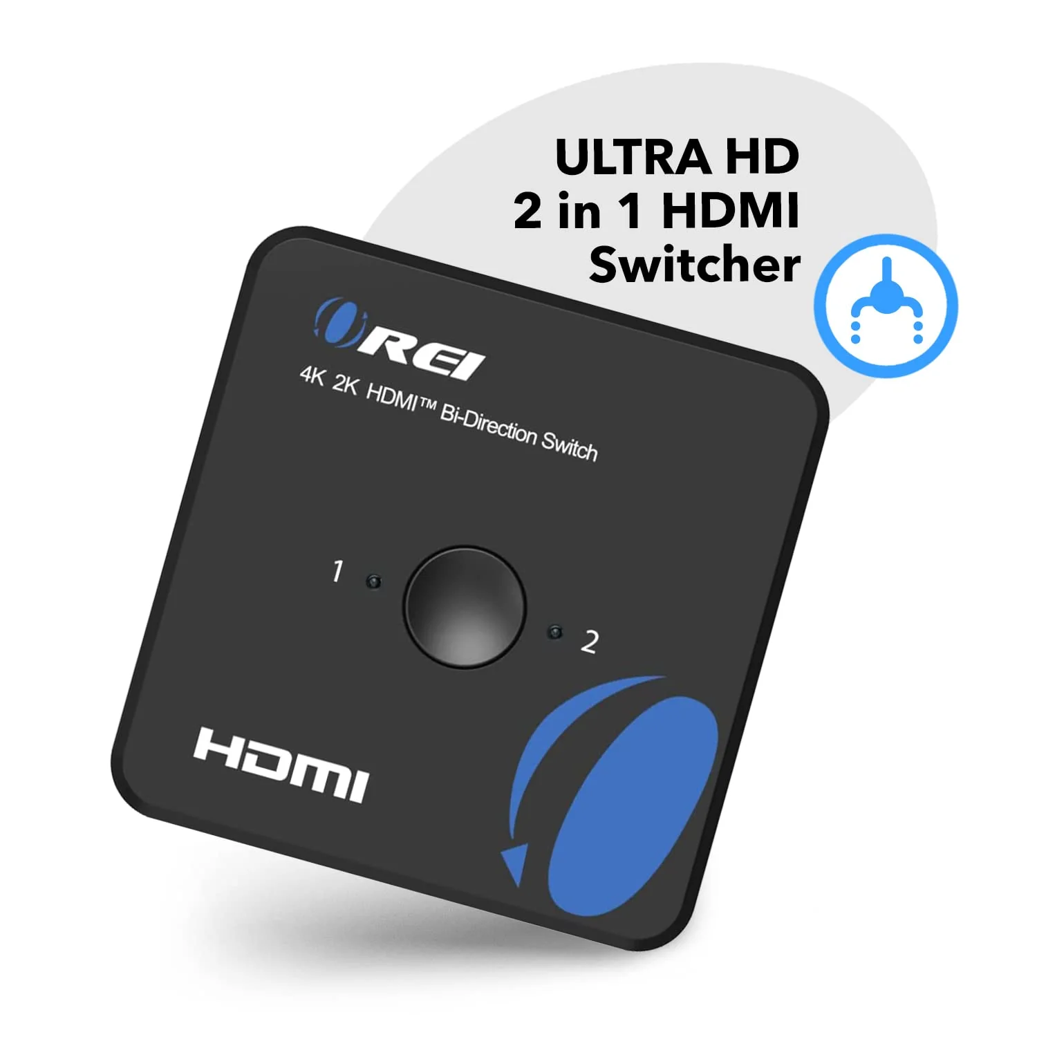 OREI HDMI Switch 4K HDMI Splitter - 2x1 Bi Directional - 4:4:4 8-bit - HDMI 2.0, HDCP 2.2, 18 Gbps, 4K @ 60Hz HDMI UltaHD High Resolution Switch Between 2 Inputs or Toggle Displays (UHDS-212) 2x1 Bi-Directional Splitter - Image 2