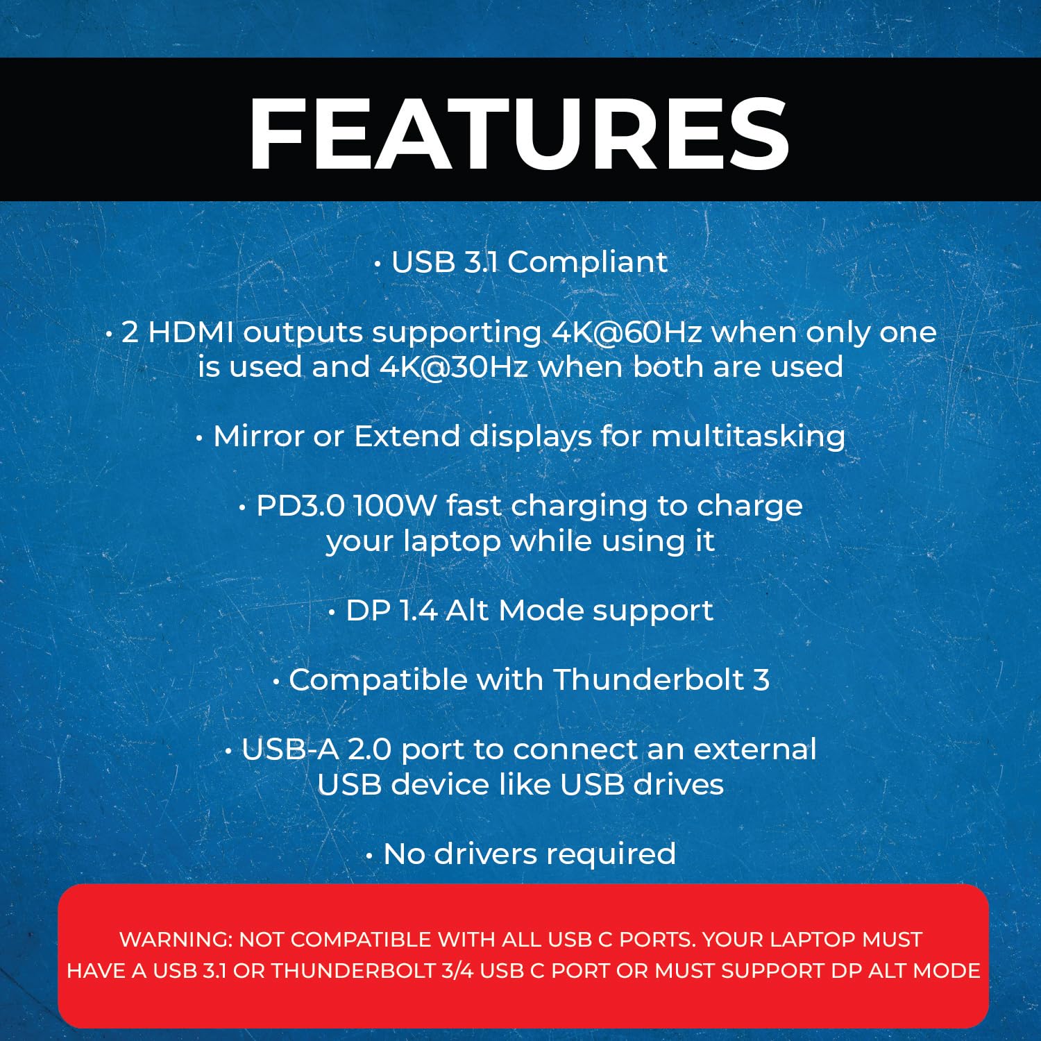 OREI SplitExtend HDMI Splitter Extended Display for Windows Only Dual Monitor - Multi-Monitor Display 3 Separate Screens - USB-C Adapter to HDMI 2.0, 4K@30Hz Outputs - 100W PD and USB 2.0 Input USB C SplitXtend - Image 9