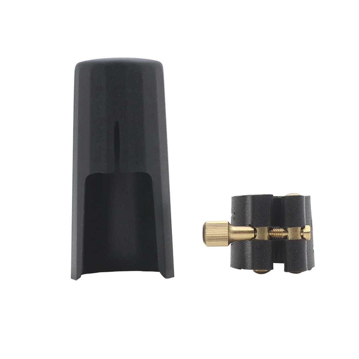 OriGlam Woodwinds Alto Saxophone Mouthpiece Cap, Leather Ligature Fastener with Plastic Mouthpiece Cap for Sax Saxophone (Alto) - Image 2