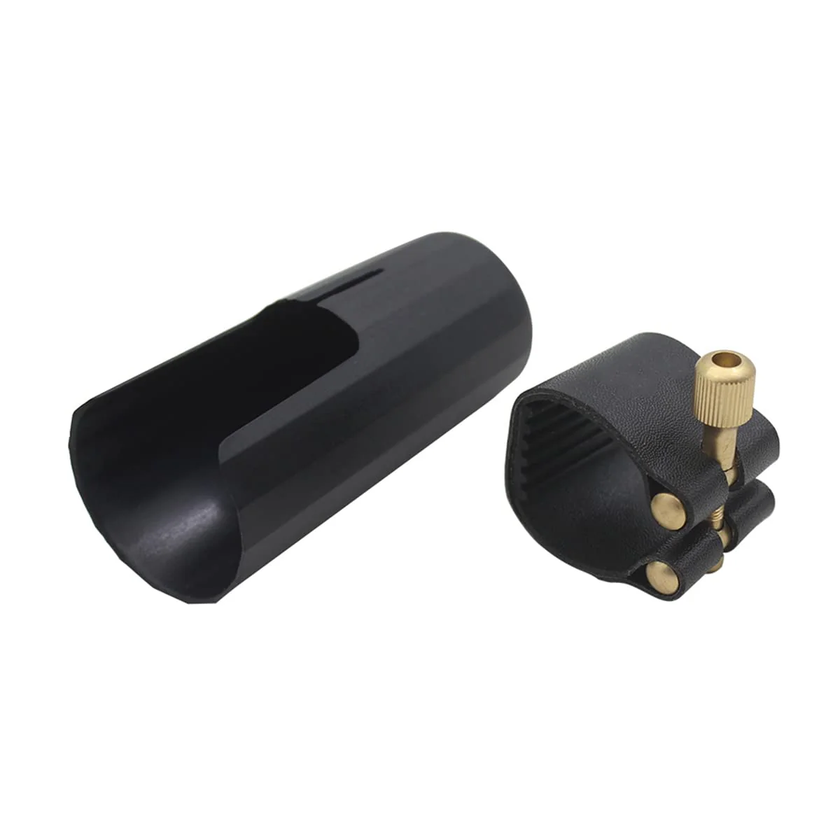 OriGlam Woodwinds Alto Saxophone Mouthpiece Cap, Leather Ligature Fastener with Plastic Mouthpiece Cap for Sax Saxophone (Alto) - Image 3