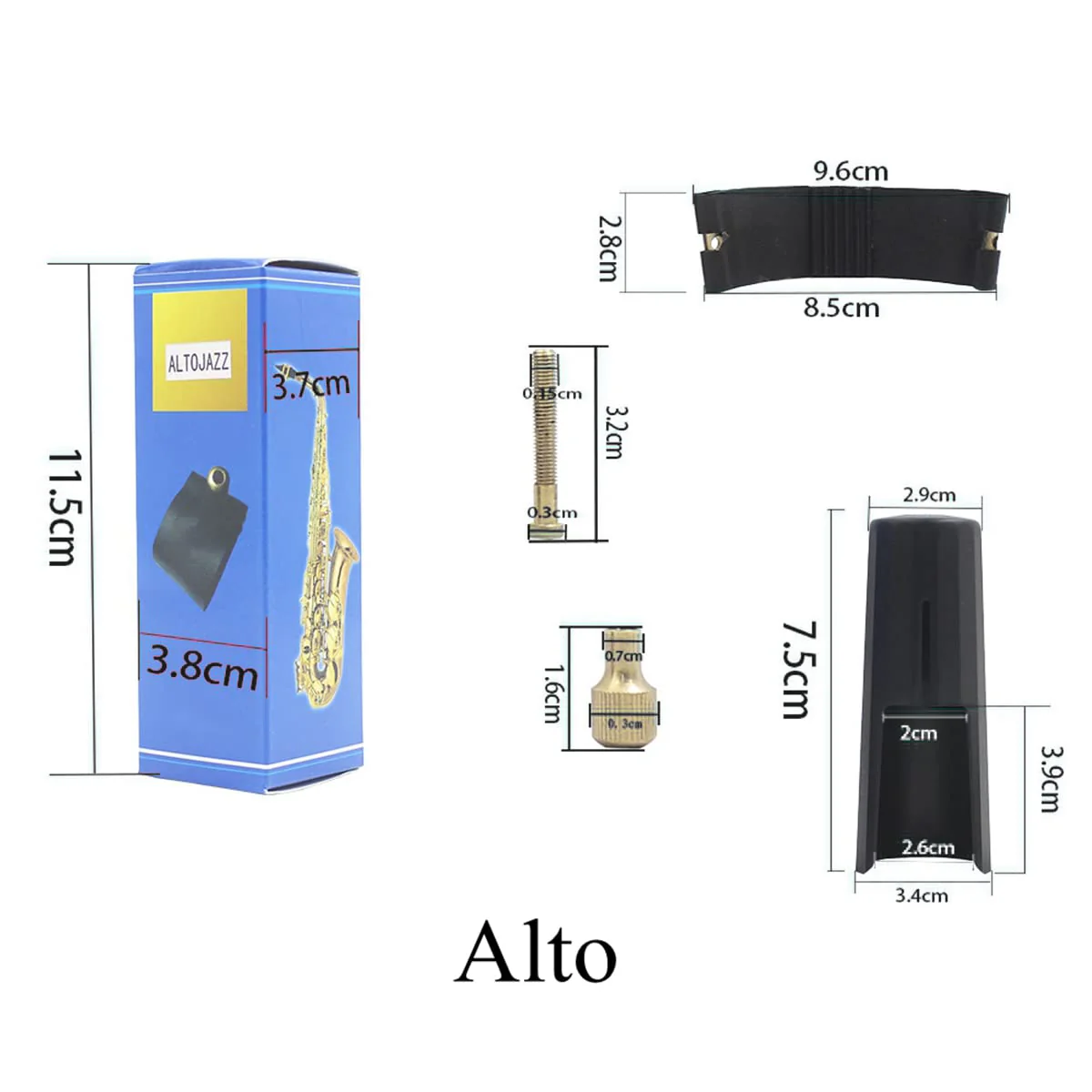 OriGlam Woodwinds Alto Saxophone Mouthpiece Cap, Leather Ligature Fastener with Plastic Mouthpiece Cap for Sax Saxophone (Alto) - Image 5