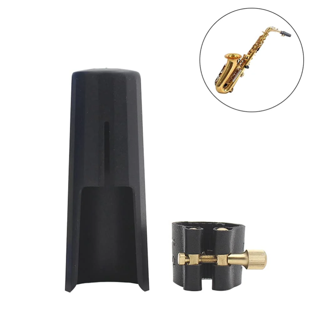 OriGlam Woodwinds Alto Saxophone Mouthpiece Cap, Leather Ligature Fastener with Plastic Mouthpiece Cap for Sax Saxophone (Alto) - Image 8