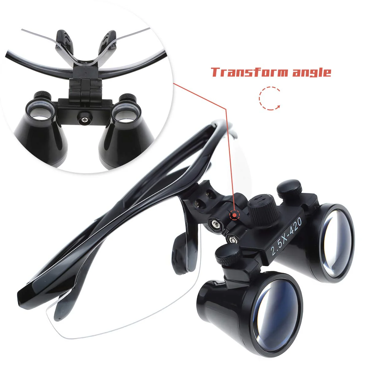 ORILAO 2.5x420mm Anti Fog Magnifier Portable Magnifying Glass Surgical Magnifier Magnifying Glass Black - Image 8