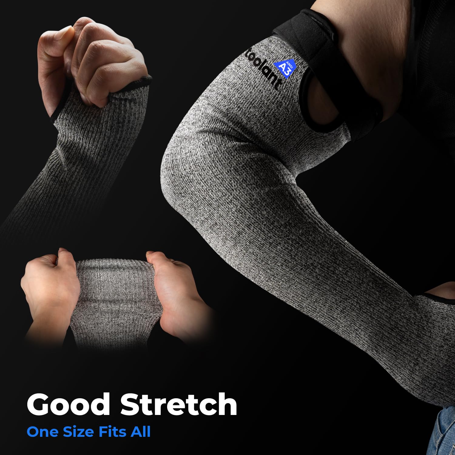 OriStout Cut Resistant Farmers Sleeves with Thumb Hole, Arm Protectors for Thin Skin and Bruising, for Gardening, Welding, Kitchen, Arm Guards for Biting, Pet Grooming, Grey, 1 Pair One Size Grey (1 Pair) - Long - Image 4