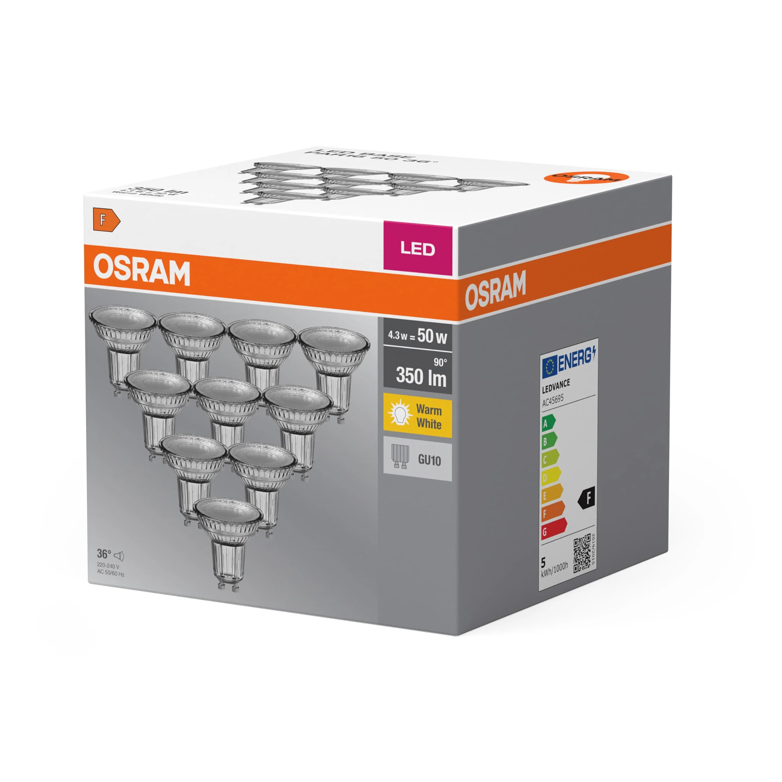 Osram LED light bulb 2700k Warm White 10 pack 50W - Image 2