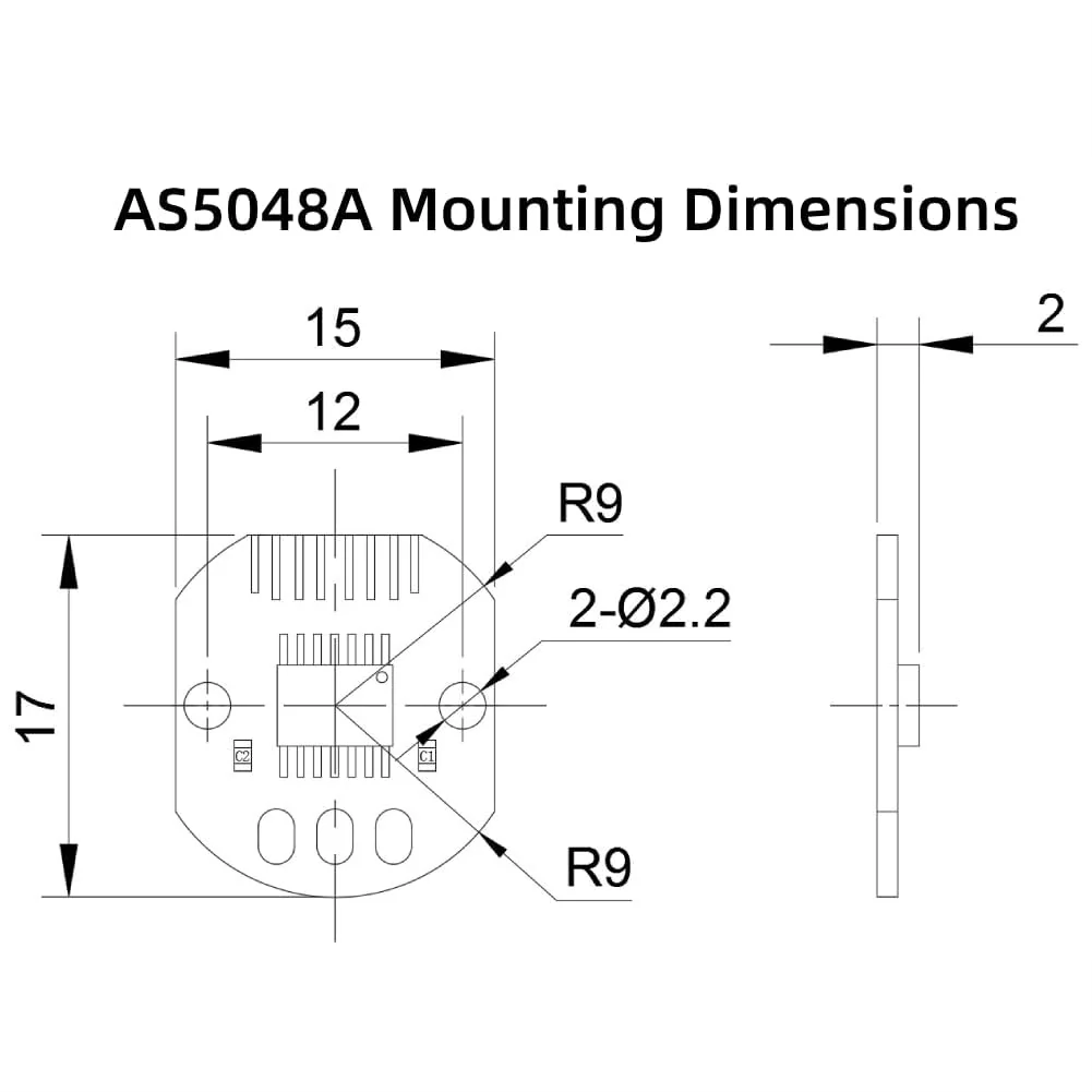 Oumefar AS5048A Magnetic Encoder I2C Interface 14-Bit Encoder Magnetic Encoder PWM SPI Interface Encoder for Brushless Motor, #311 - Image 3