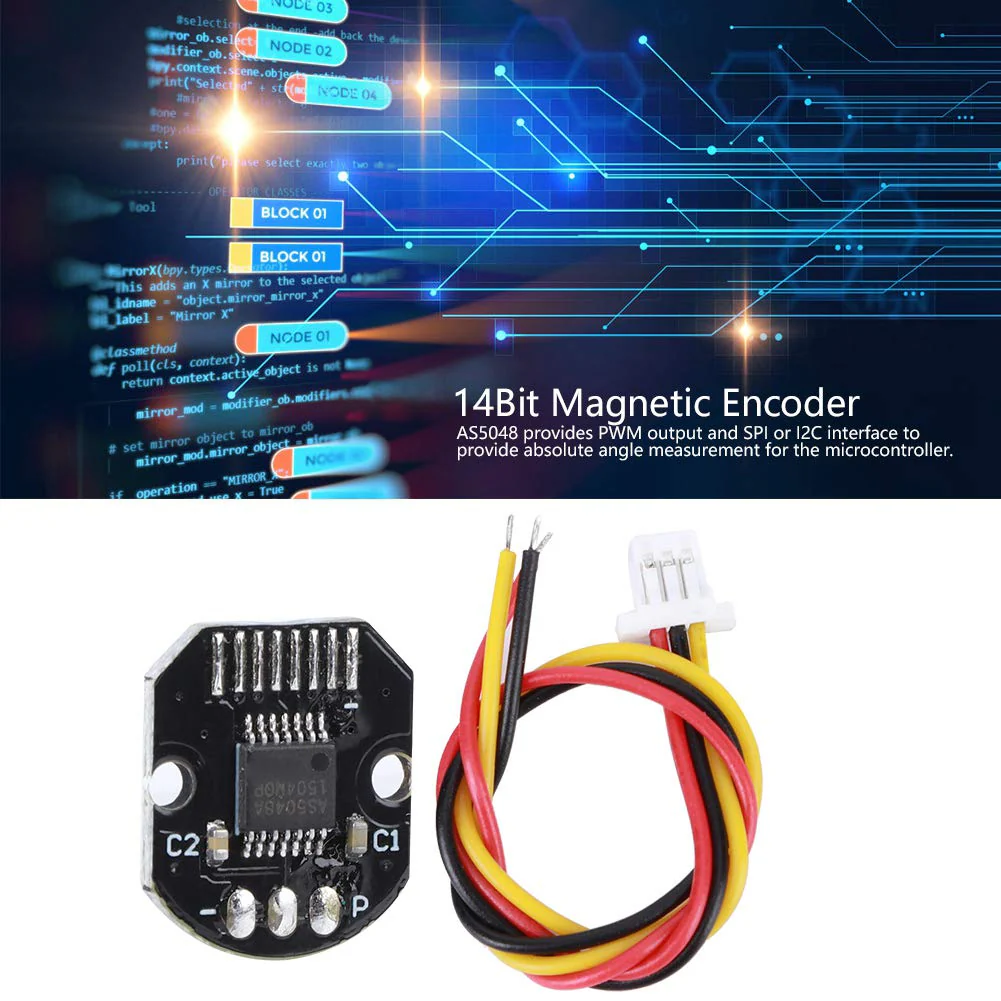 Oumefar AS5048A Magnetic Encoder I2C Interface 14-Bit Encoder Magnetic Encoder PWM SPI Interface Encoder for Brushless Motor, #311 - Image 5