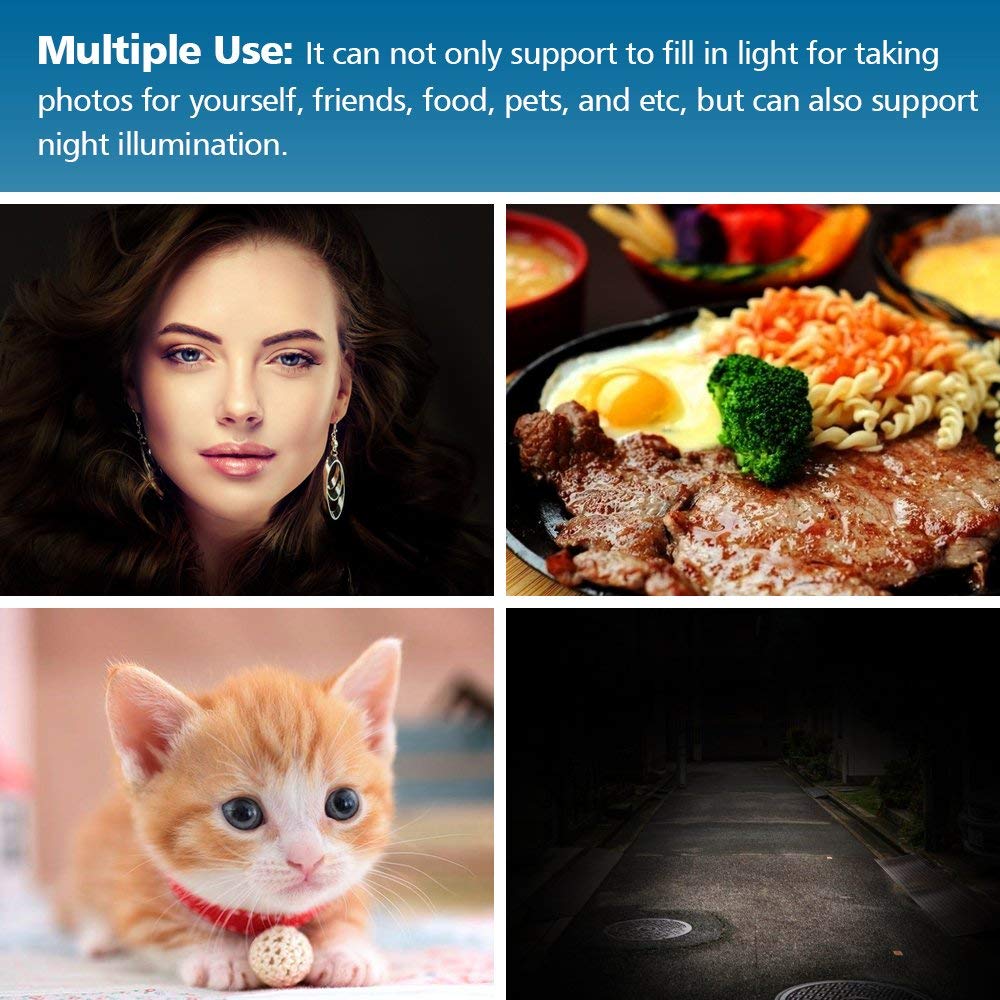 OURRY Selfie Clip on Ring Light, Mini Rechargeable 9 Level Adjustable Brightness Light with 32 LED, 2-8 Hours, USB Flash Lighting for iPhone/Android Cell Phone Photography,Video, Vlogging - Pink - Image 4
