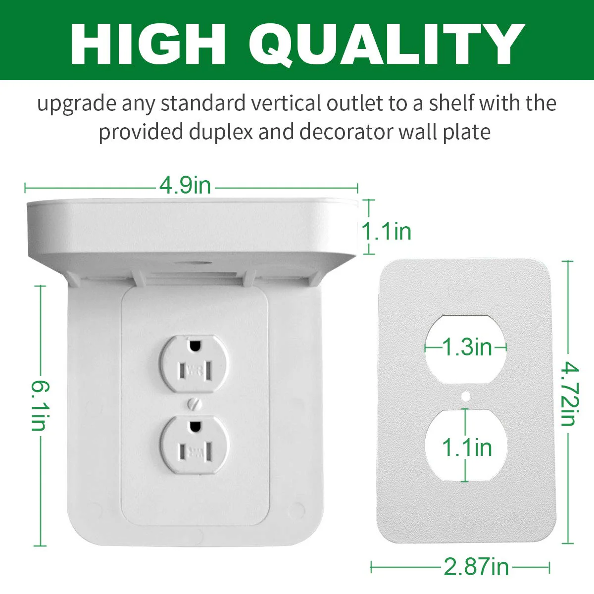 Outlet Shelf Holder, Bathroom Decor with Built-in Cable Management,A Space Saving Solution for Homepod Mini,Google Home/Echo/Smart Speakers/Electric Toothbrush/Cell Phone (Standard) Standard - Image 3