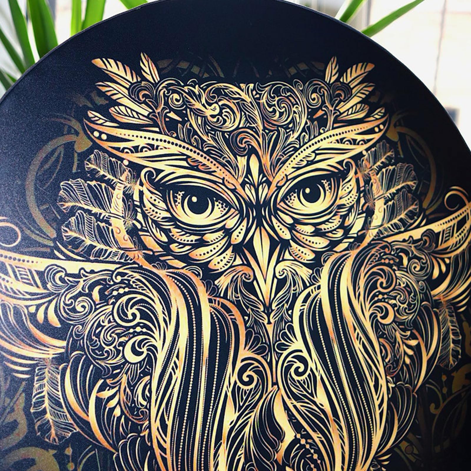 Owl Shaman Drum, 10 Inch Owl Pattern Handmade Shaman Drum With Drum Stick, Instrumental Shaman Alchemy Moon Drum, Sound Healer Shaman Drum For Spiritual Music, Reflection Meditation (#1) - Image 7