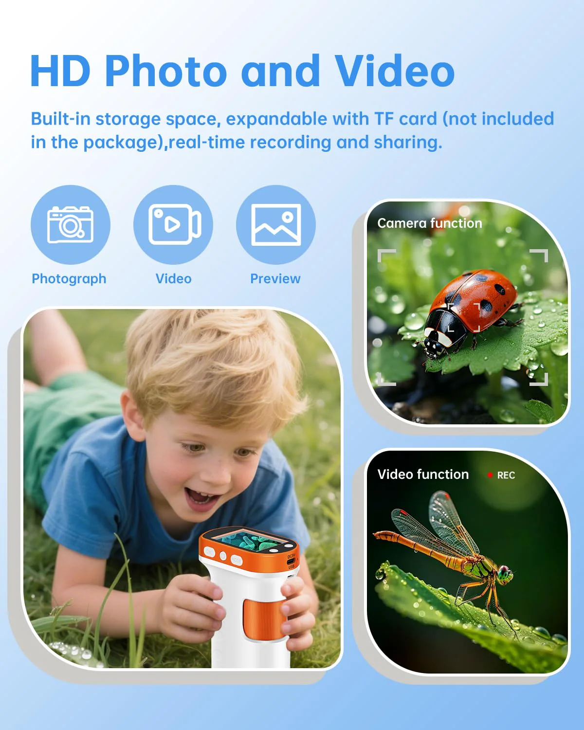 OZSTAR Microscope for Kids 1000x Magnification, 2.4-inch ScreenPocket Microscope with Photo and Video Recording (with Slide Kit) Portable Educational Gift - Image 7