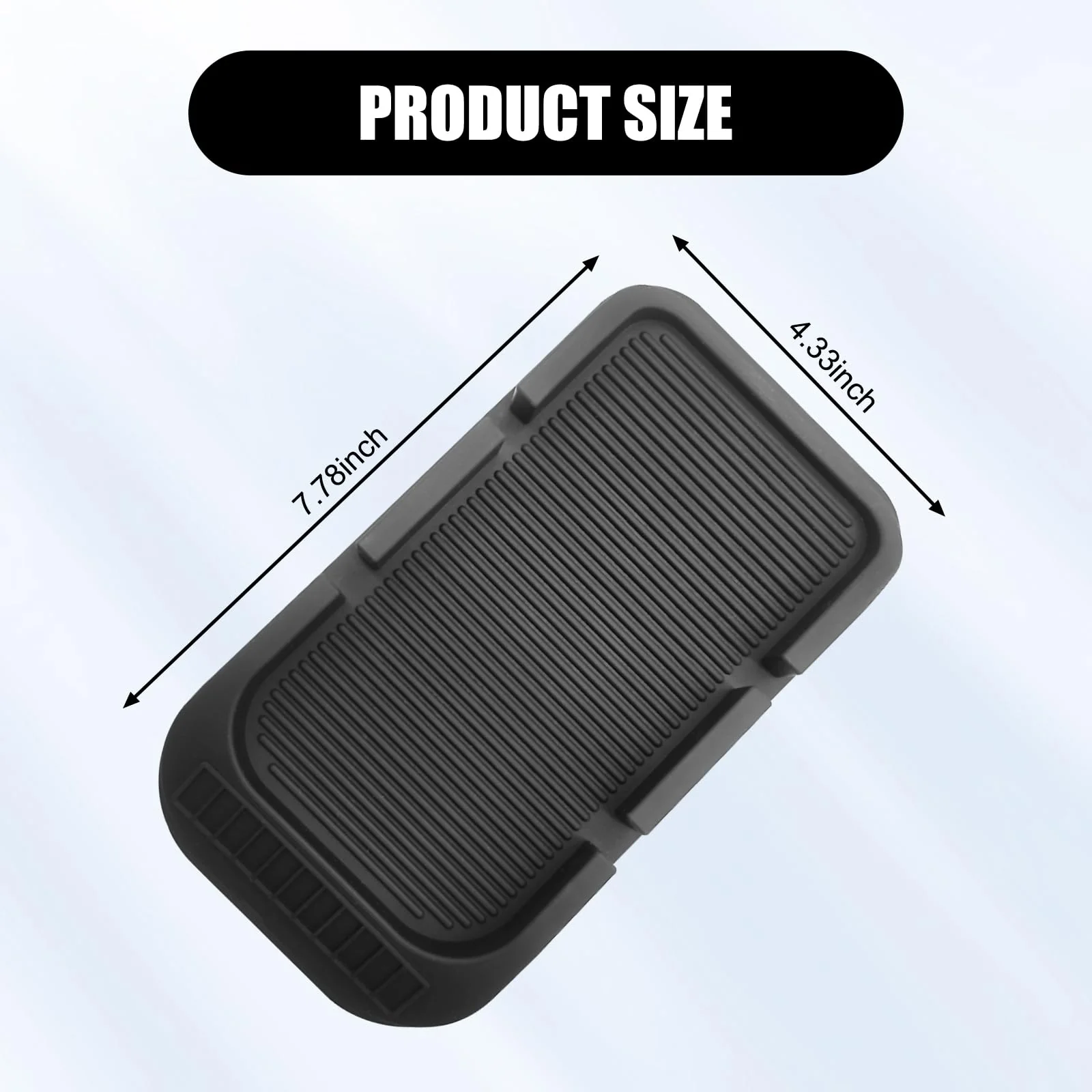 Pack-1 Car Dashboard Anti-Slip Mat, Multifunction Car Dashboard Cell Phone Holder, Double-Groove with Number Plate Auto Pad Mat, Universal for Most Cars (Black) - Image 2