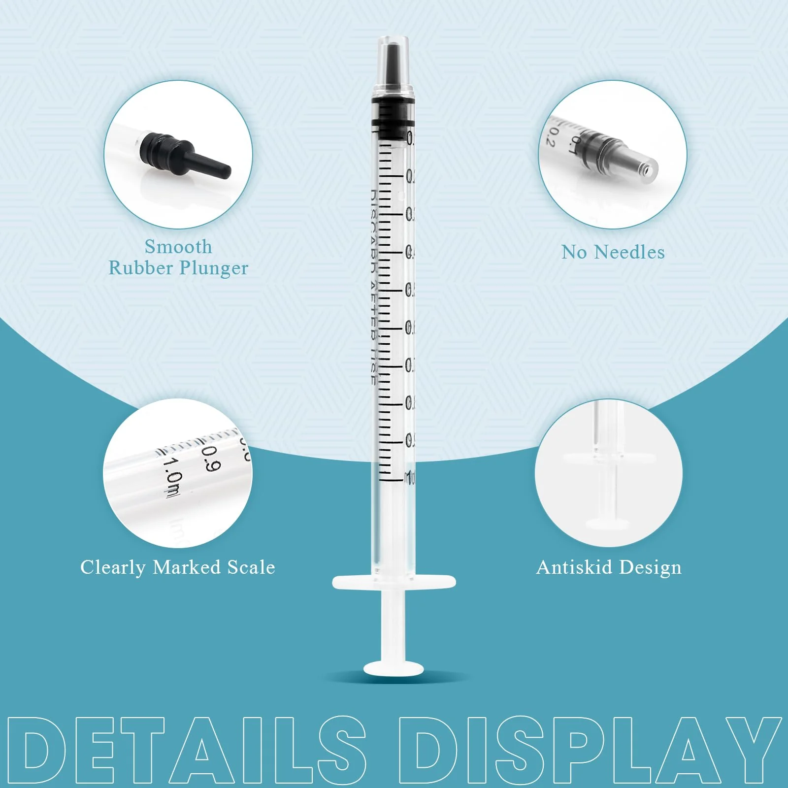 Pack of 10 1 ml Syringes Colostrum Syringe Disposable Syringes, Plastic Syringes with Caps Without Needle, Dosing Syringe for Refilling and Measuring Liquids, Laboratories, Animal Feeding 10 Stück 1ml - Image 3