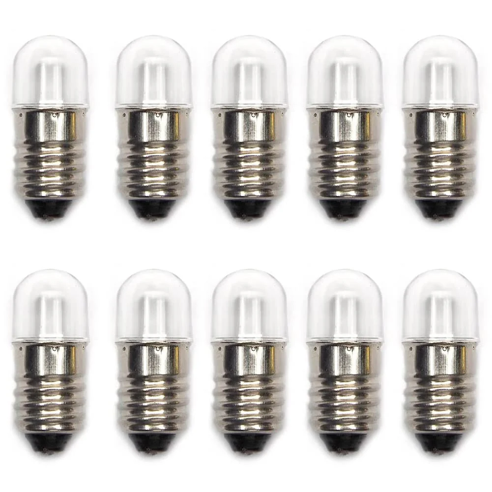 Pack of 10 AC E10 220 V LED Bulbs Replacement Bulbs 1 W 65 LM Miniature Screw Bulbs (220 V Cool White) 220 V Cool White - Image 2